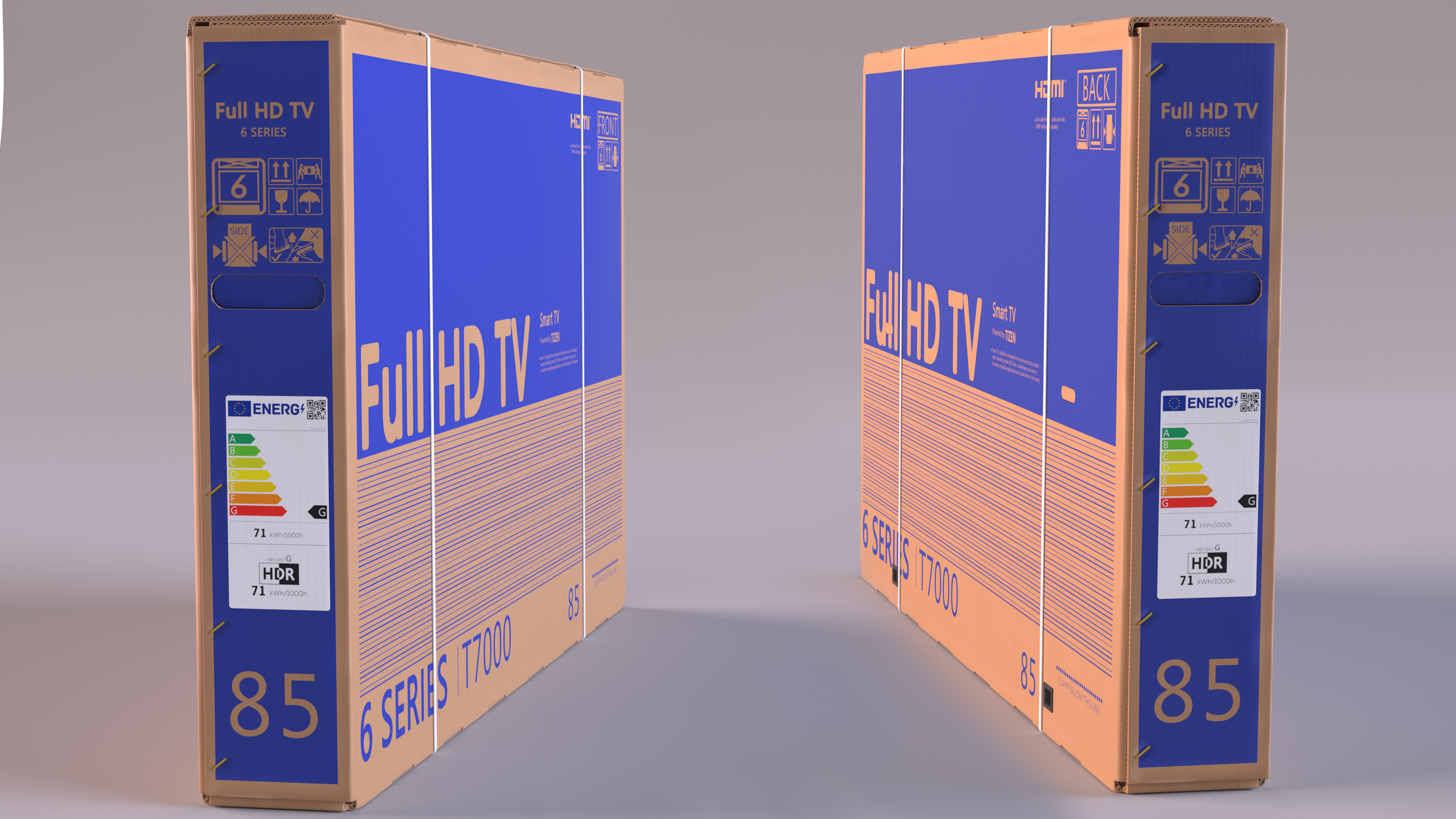 Cardboard Packaging Box 85 Inch TV 3D model
