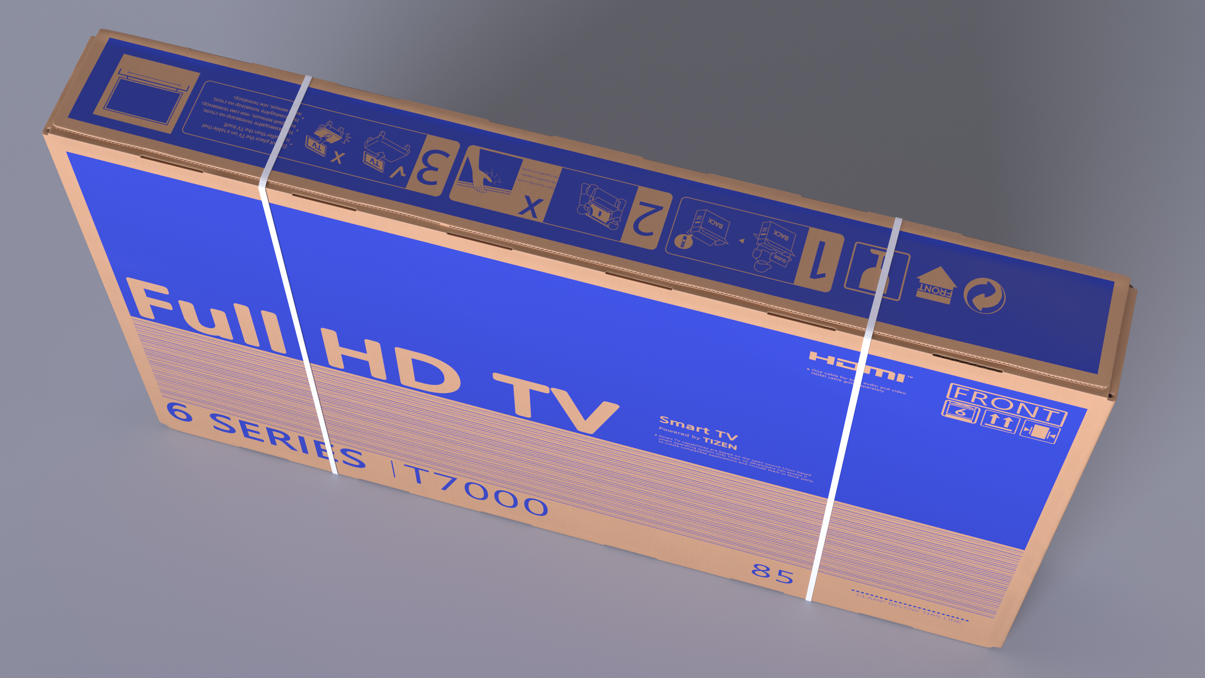 Cardboard Packaging Box 85 Inch TV 3D model