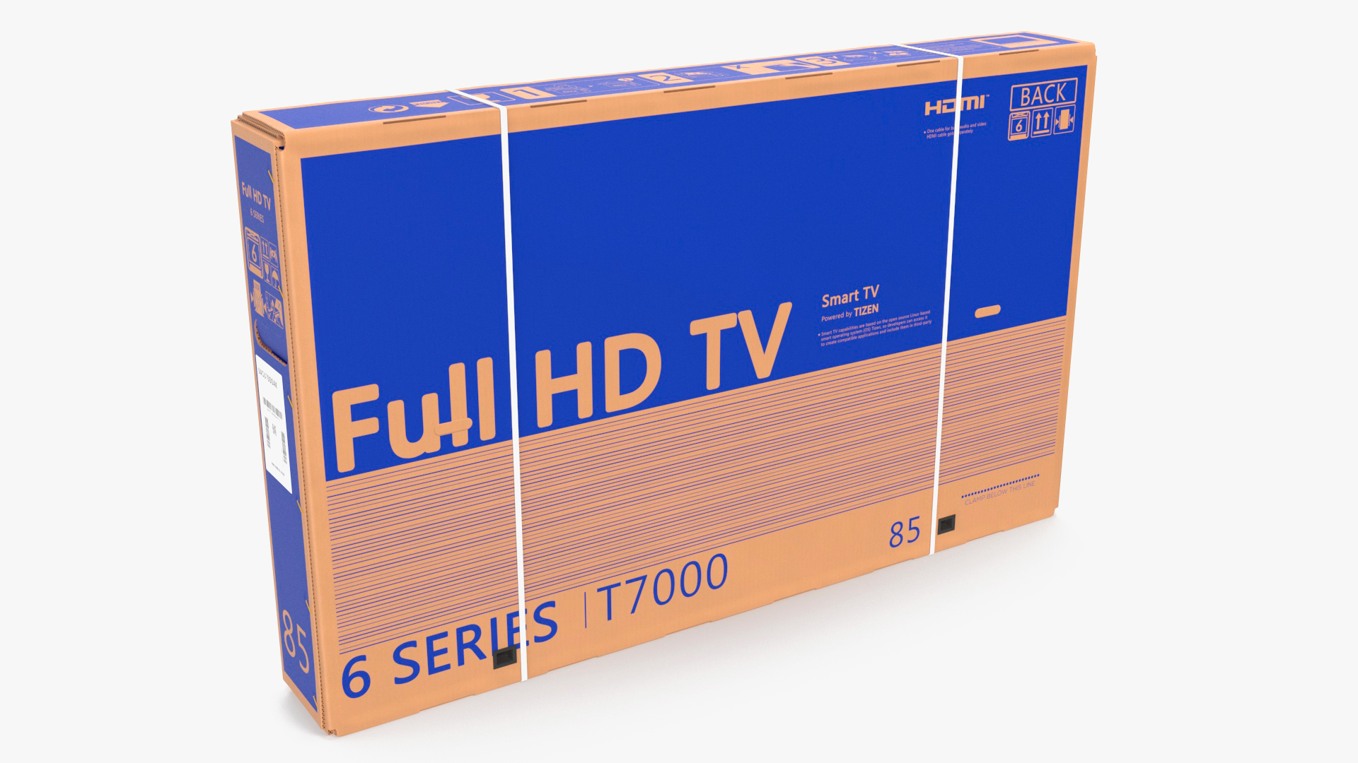 Cardboard Packaging Box 85 Inch TV 3D model