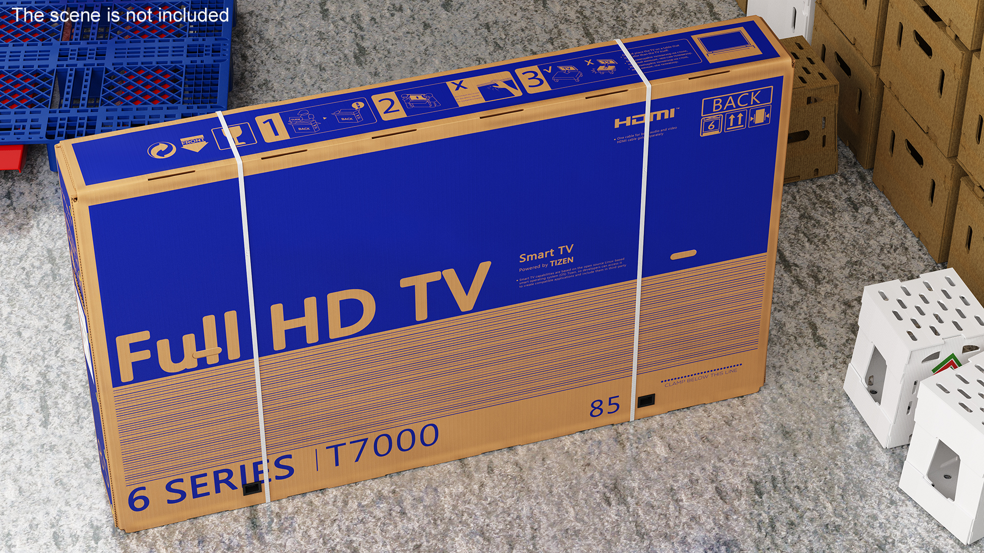 Cardboard Packaging Box 85 Inch TV 3D model