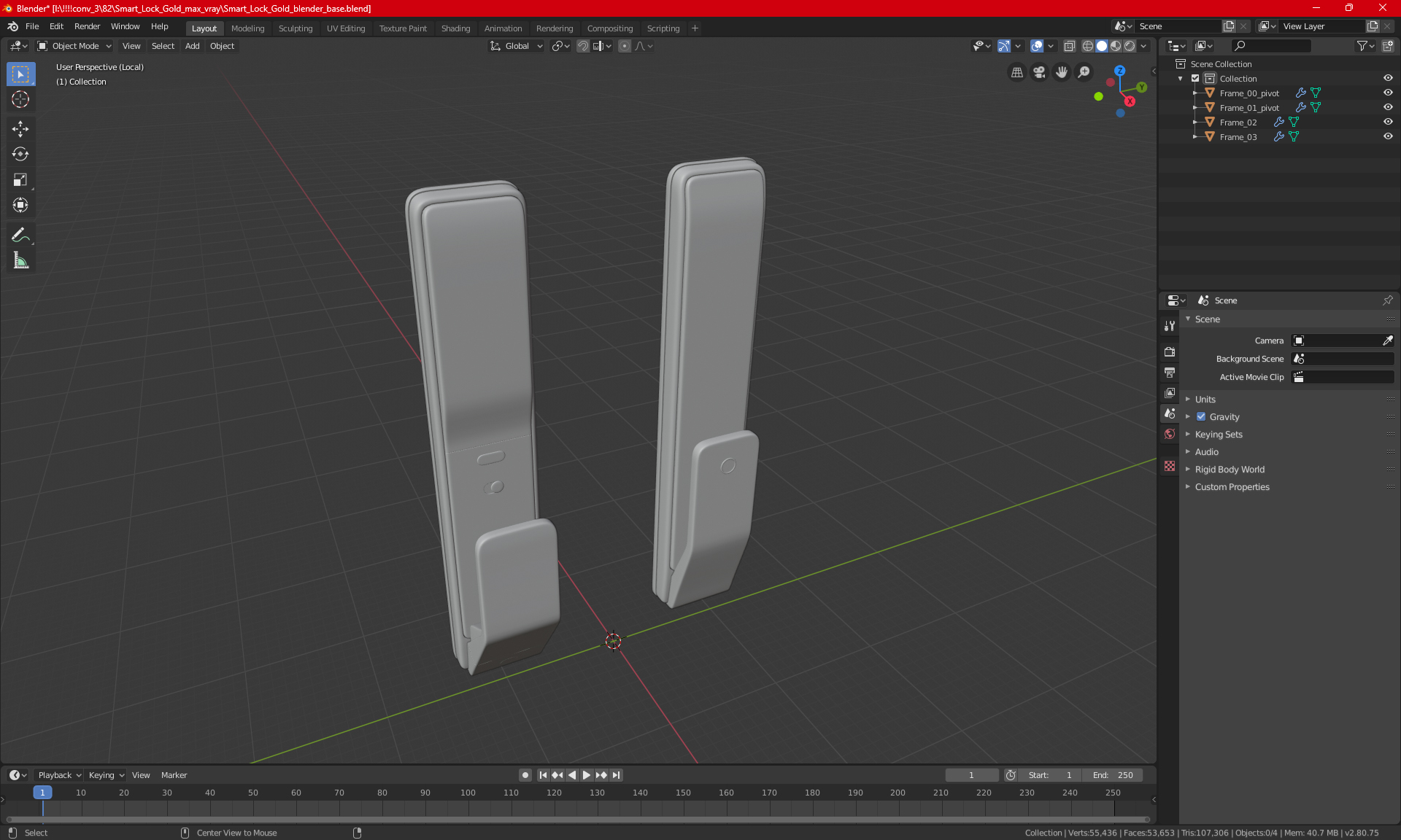Smart Lock Silver 3D