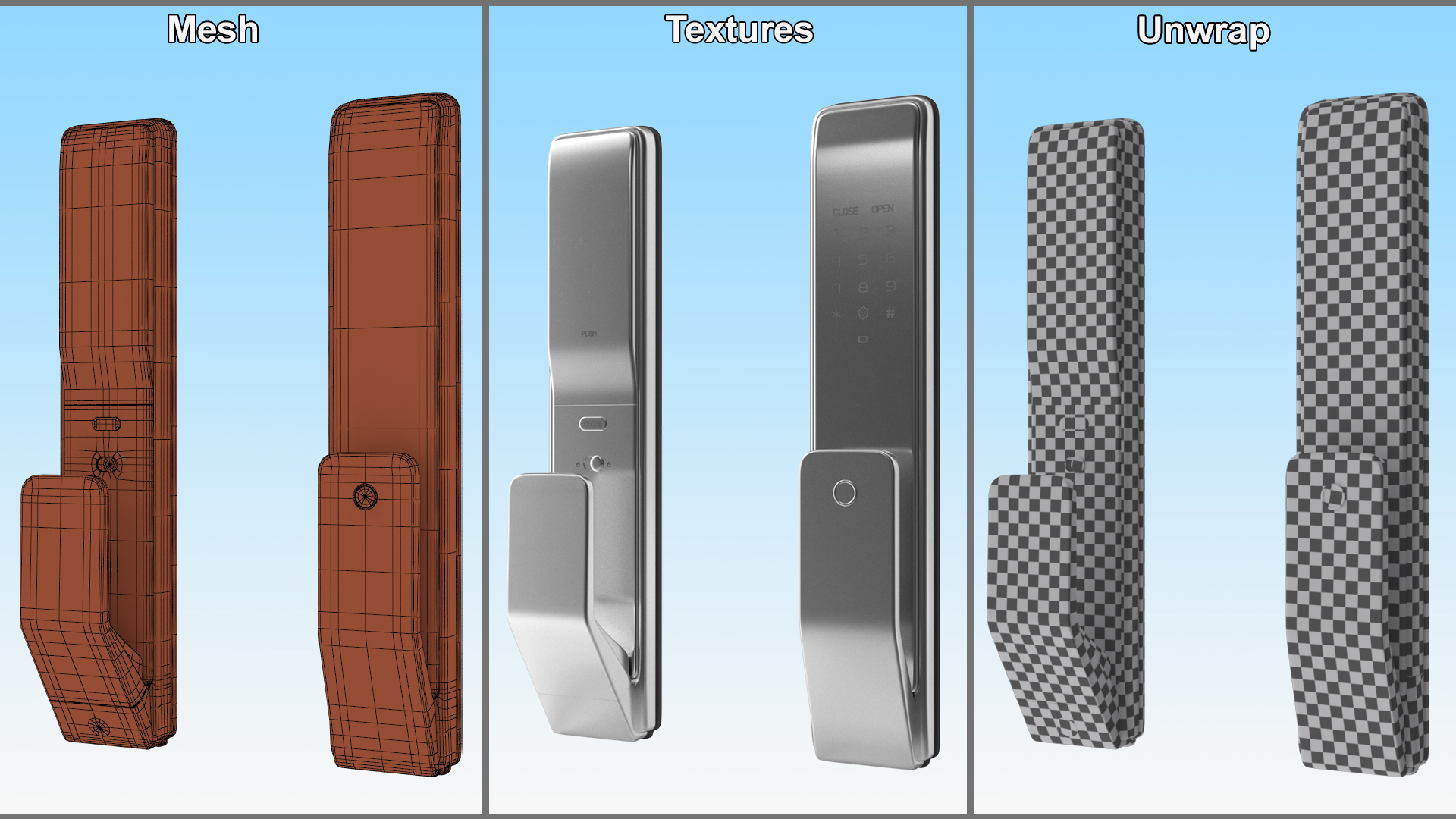 Smart Lock Silver 3D