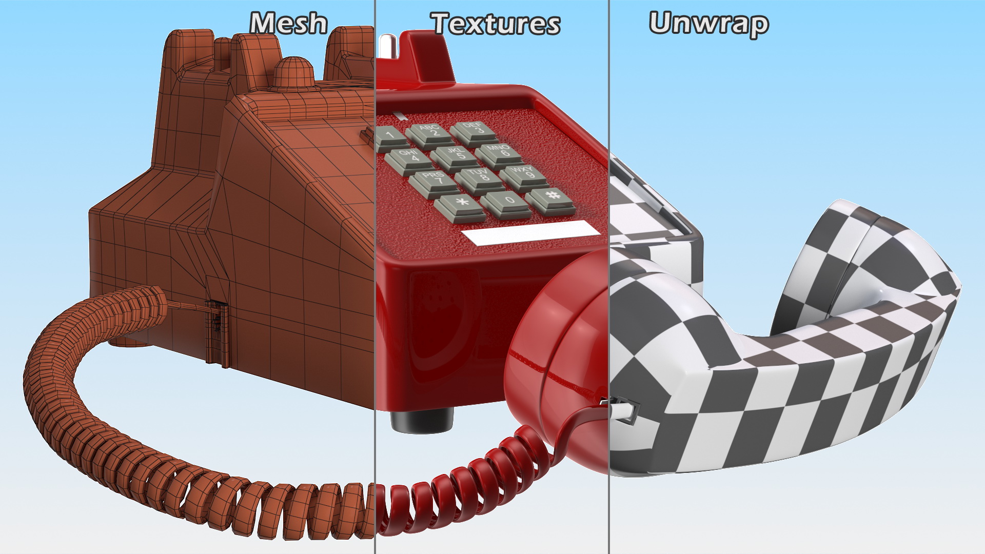 3D Bittel Retro Telephone Off Hook