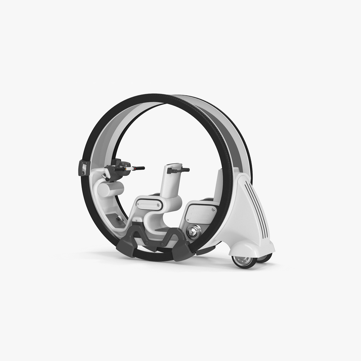 3D Futuristic Transport Car Tube White Rigged for Cinema 4D