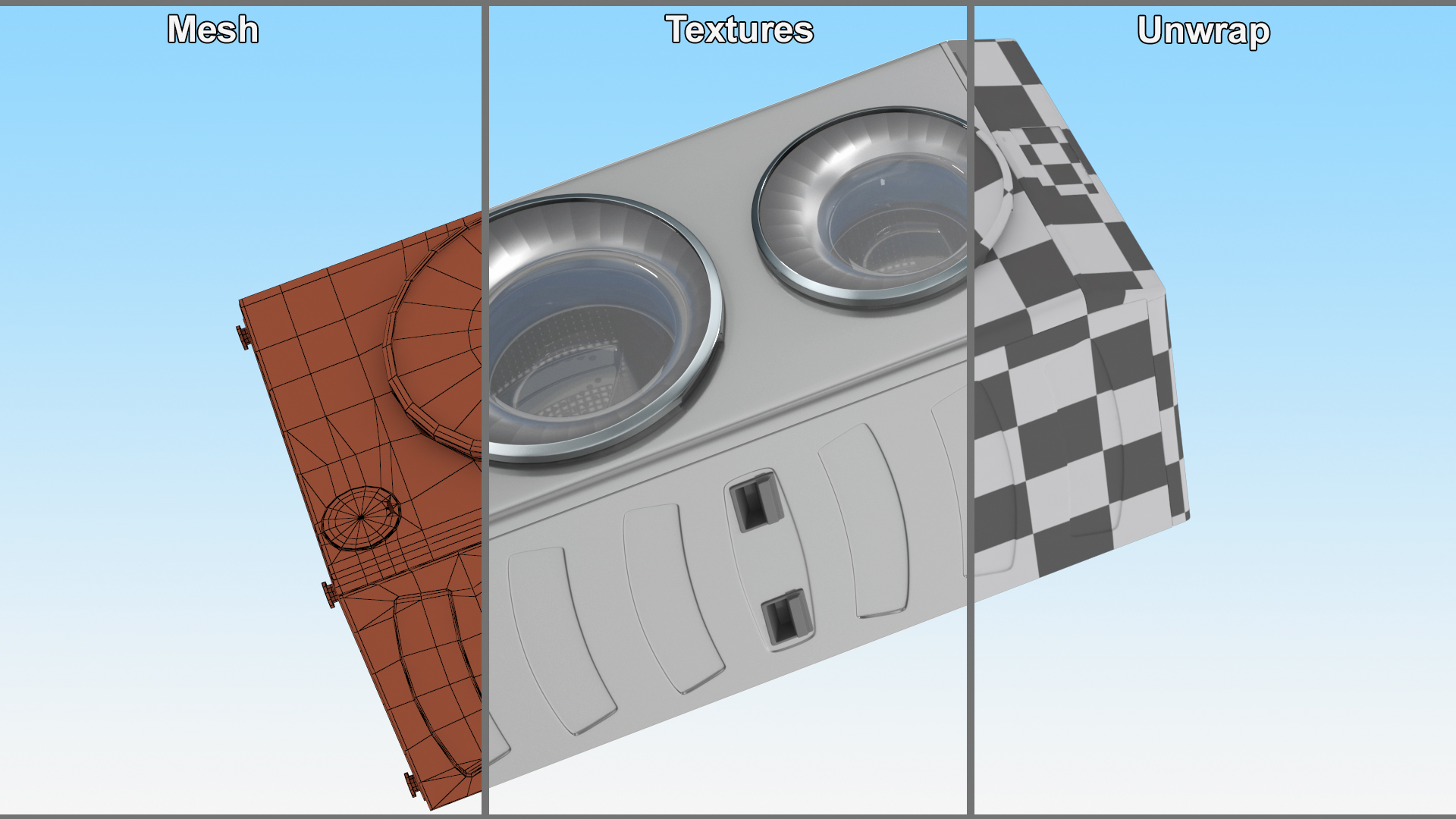 Duo Washer Dryer Machine 3D model