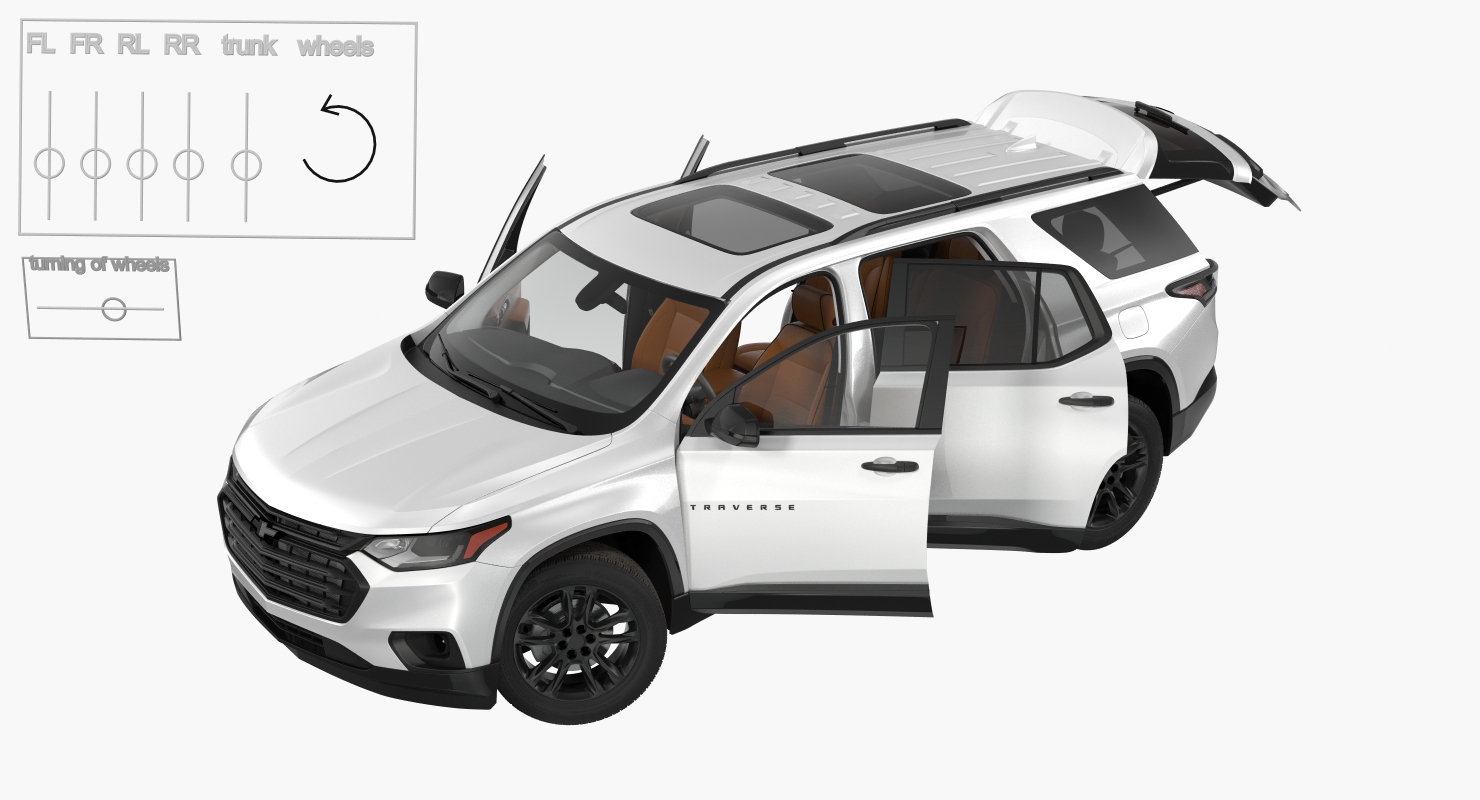 Chevrolet Traverse SUV 2018 Rigged 3D model