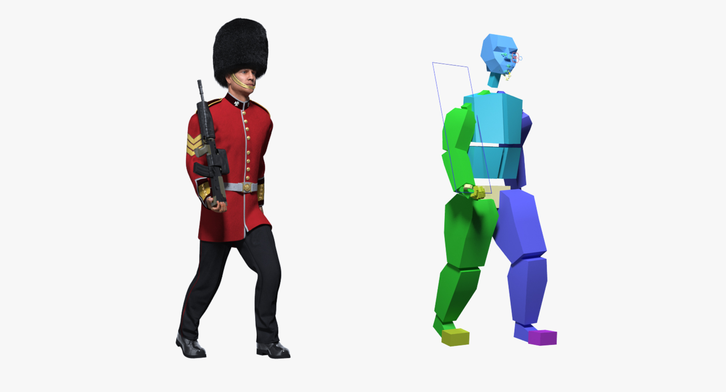 British Royal Guard Soldier Rigged 3D model