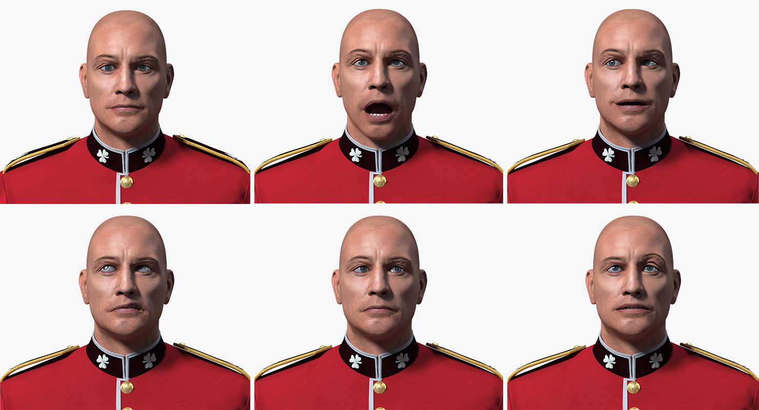 British Royal Guard Soldier Rigged 3D model