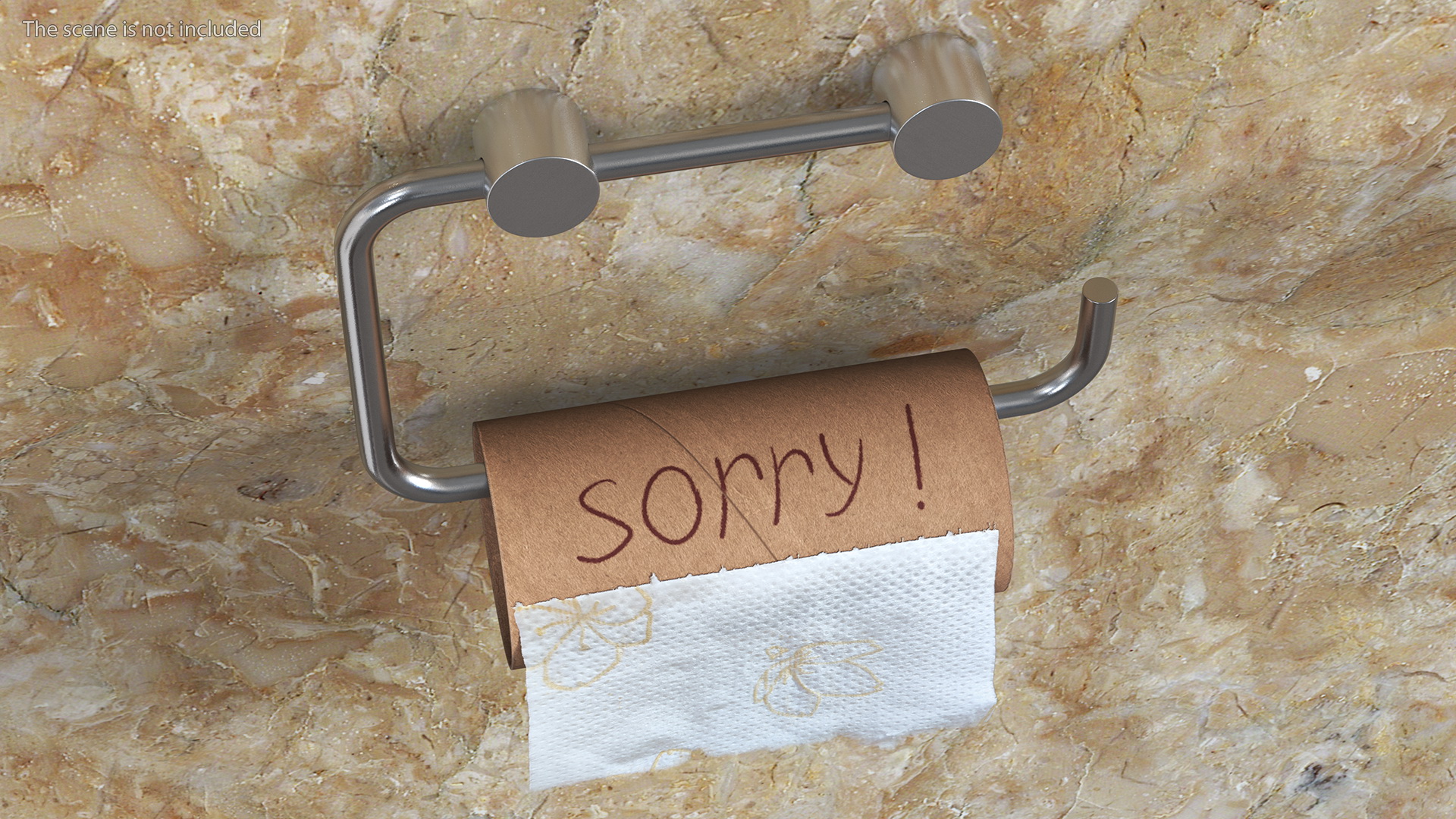 No Toilet Paper Message Sorry 3D model