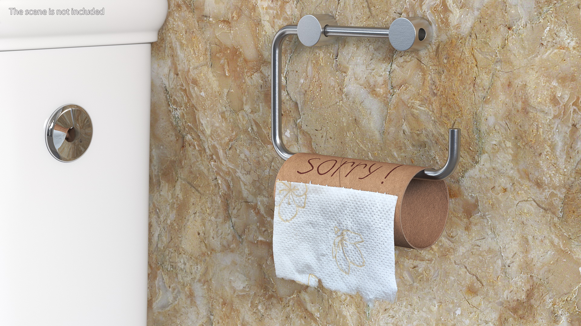 No Toilet Paper Message Sorry 3D model