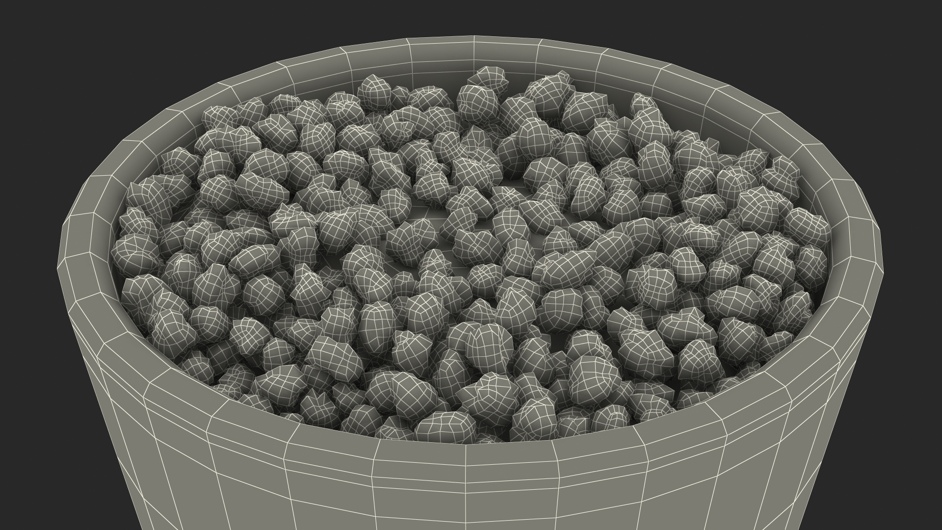 3D model Plant Pot Covered with Pebbles