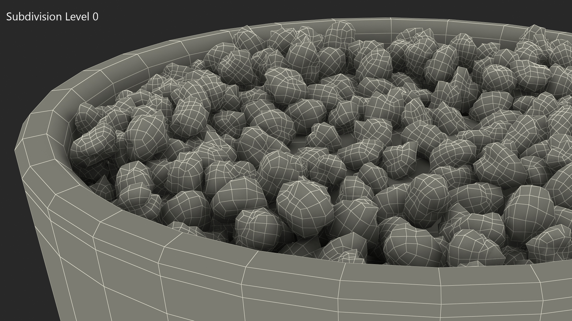 3D model Plant Pot Covered with Pebbles
