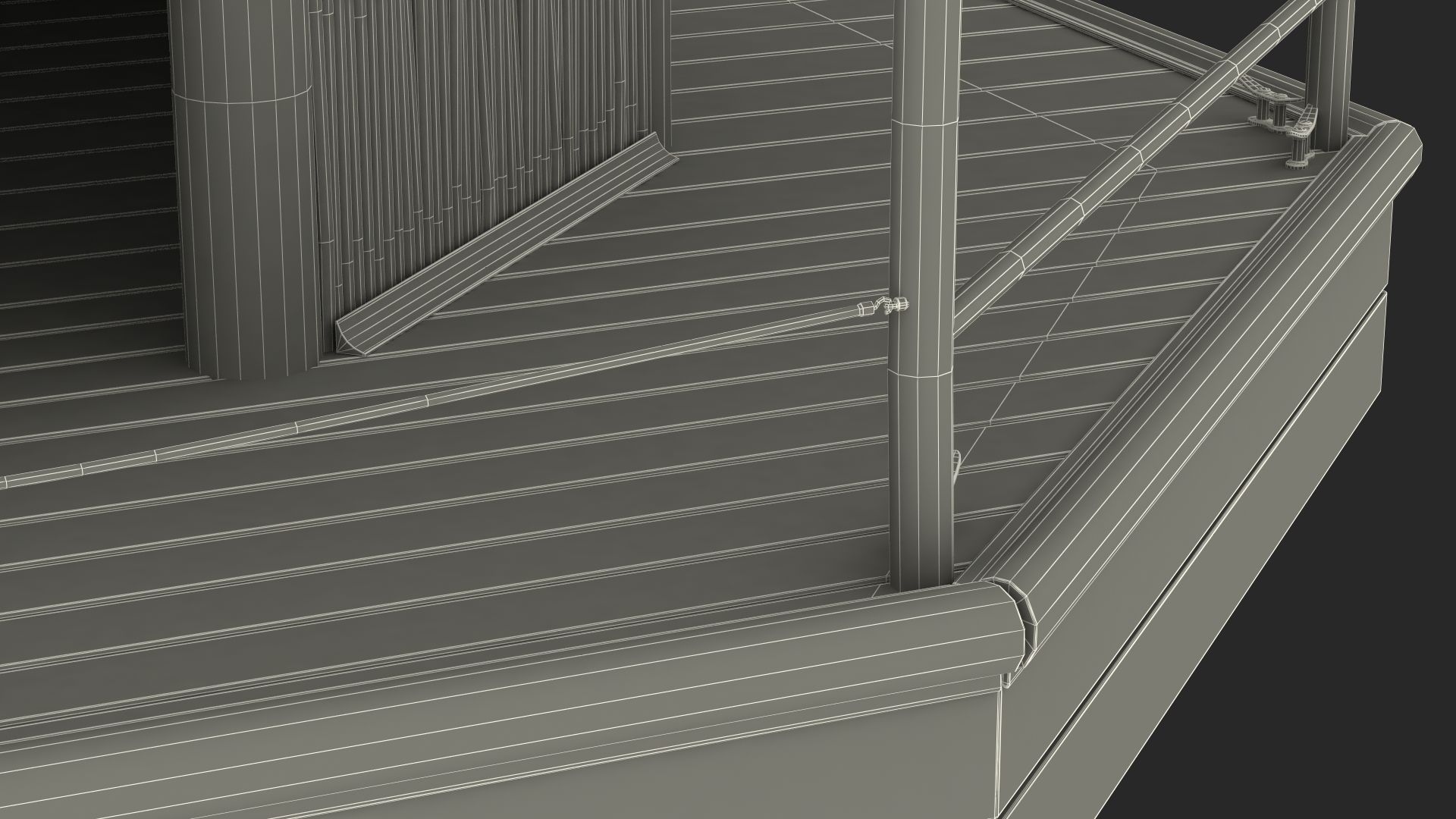 Floating Tiki Bar Boat 3D