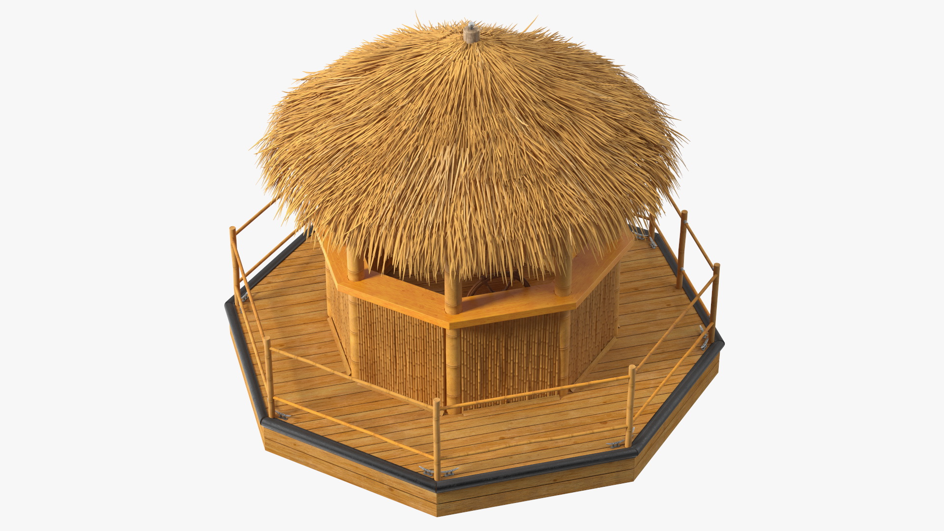 Floating Tiki Bar Boat 3D
