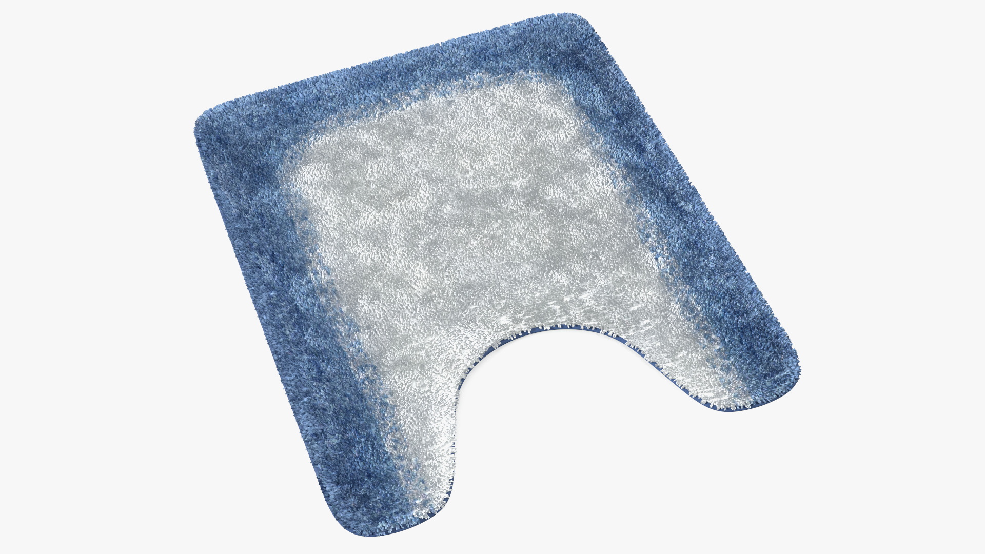 Blue Bathroom Contour Rug Fur 3D model