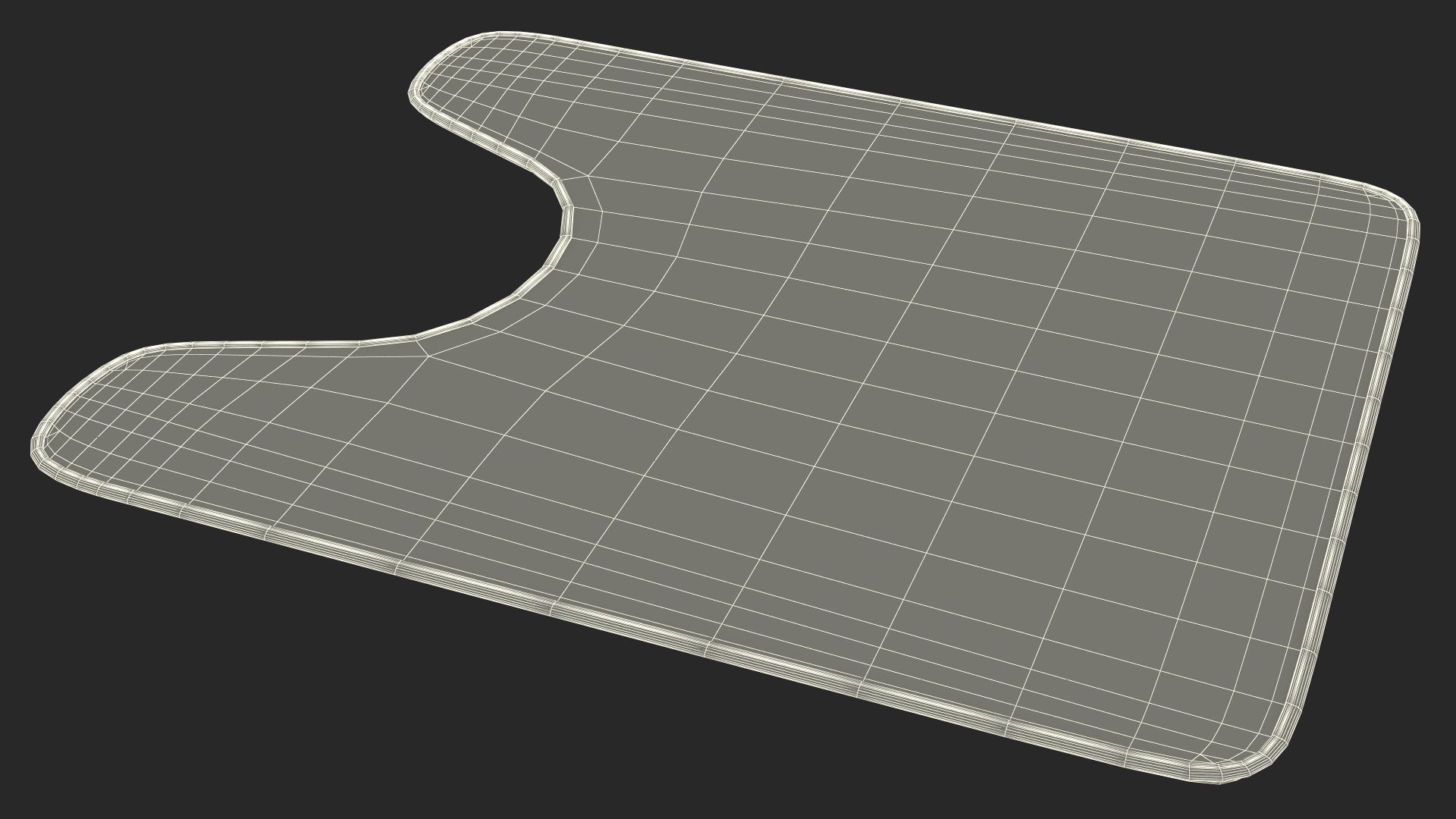 Blue Bathroom Contour Rug Fur 3D model