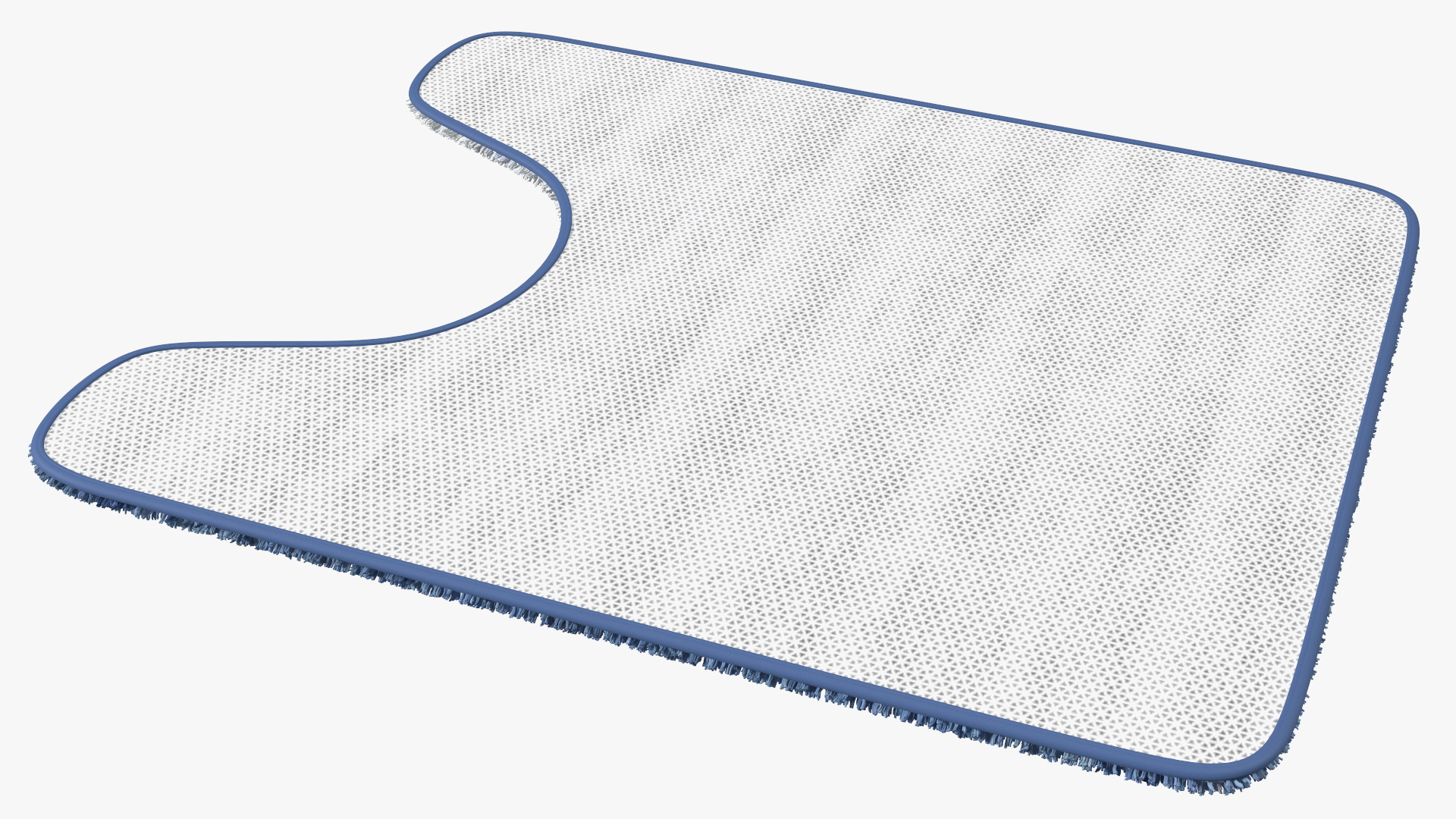 Blue Bathroom Contour Rug Fur 3D model
