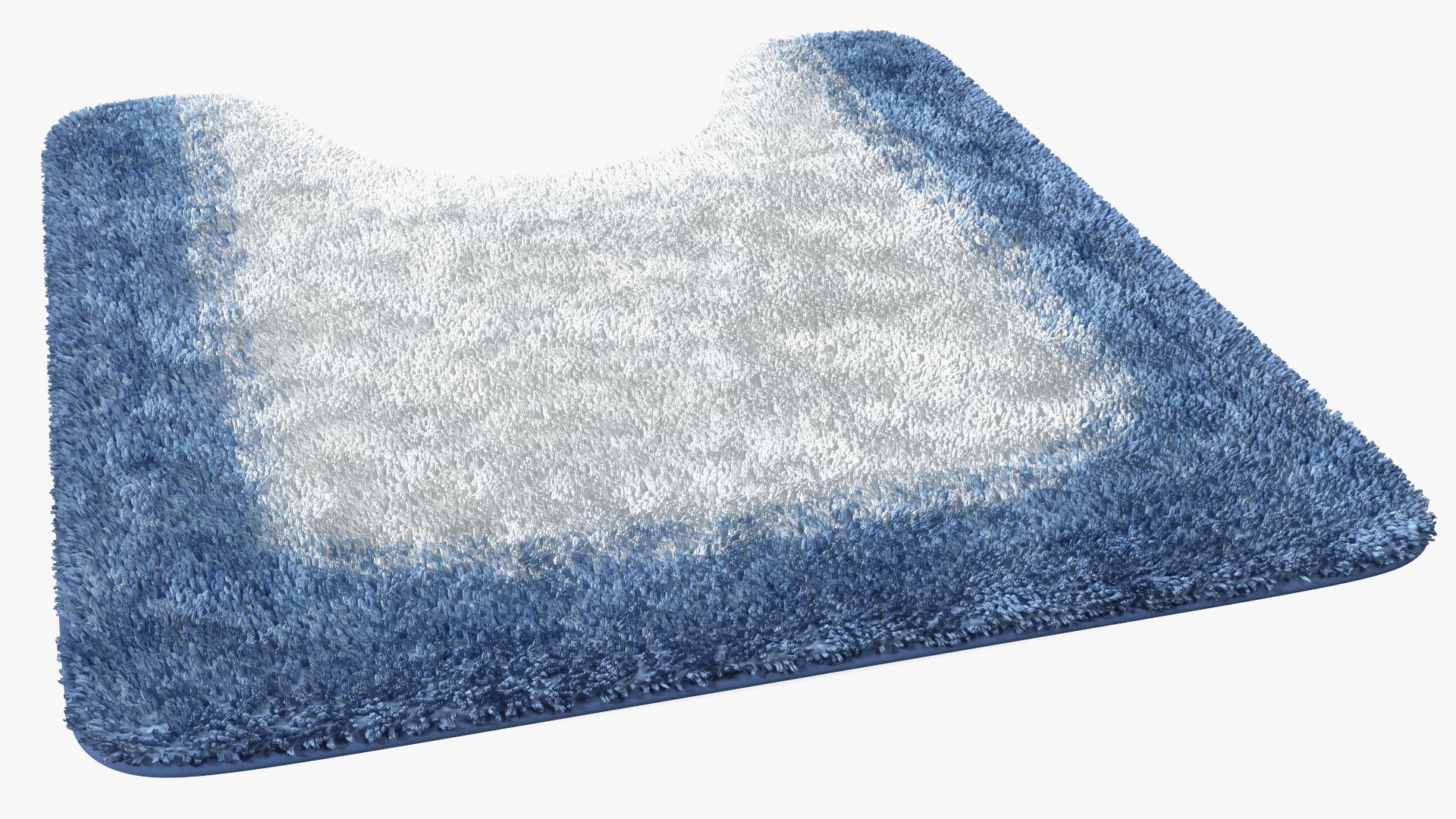 Blue Bathroom Contour Rug Fur 3D model