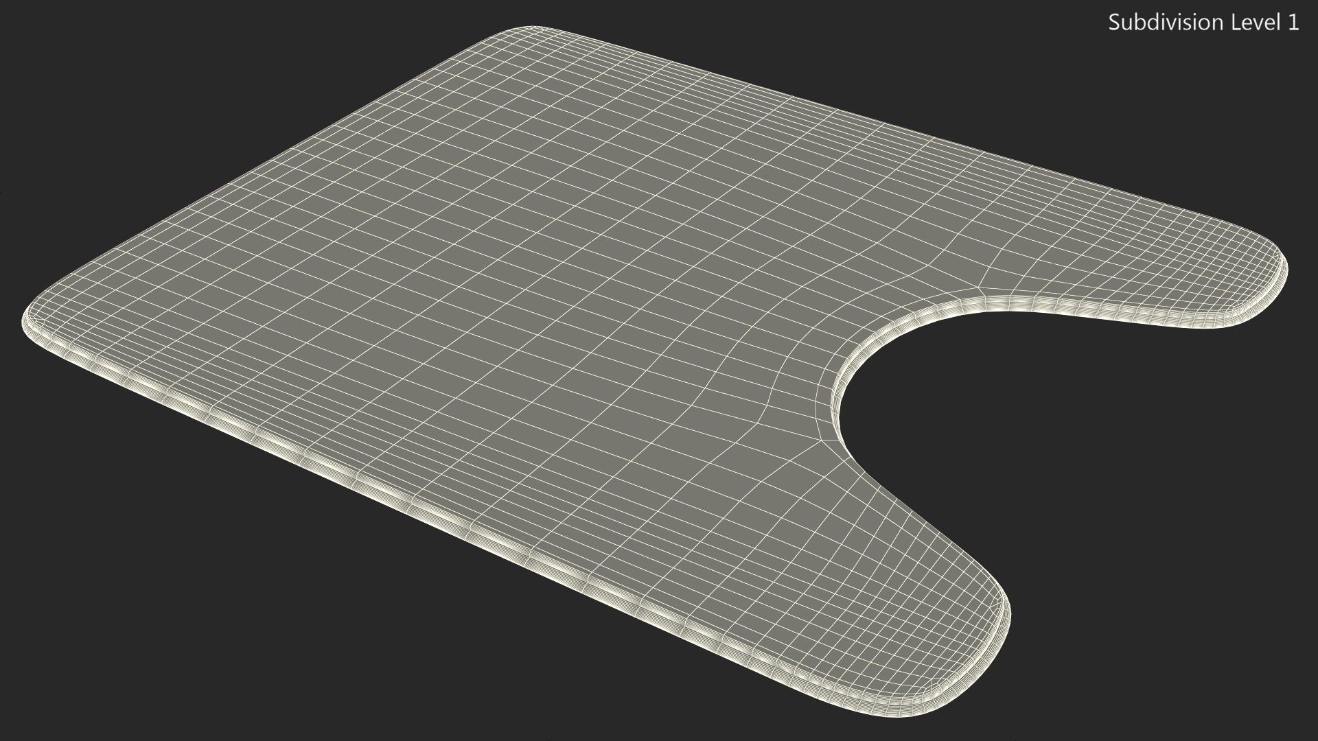 Blue Bathroom Contour Rug Fur 3D model