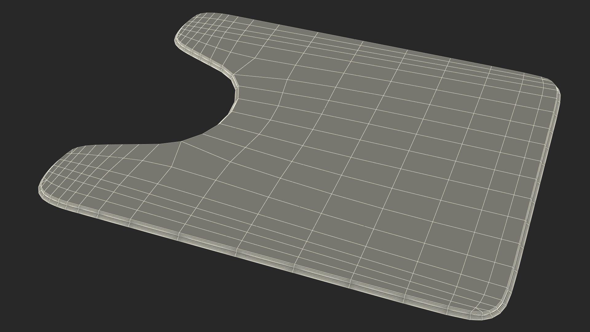 Blue Bathroom Contour Rug Fur 3D model