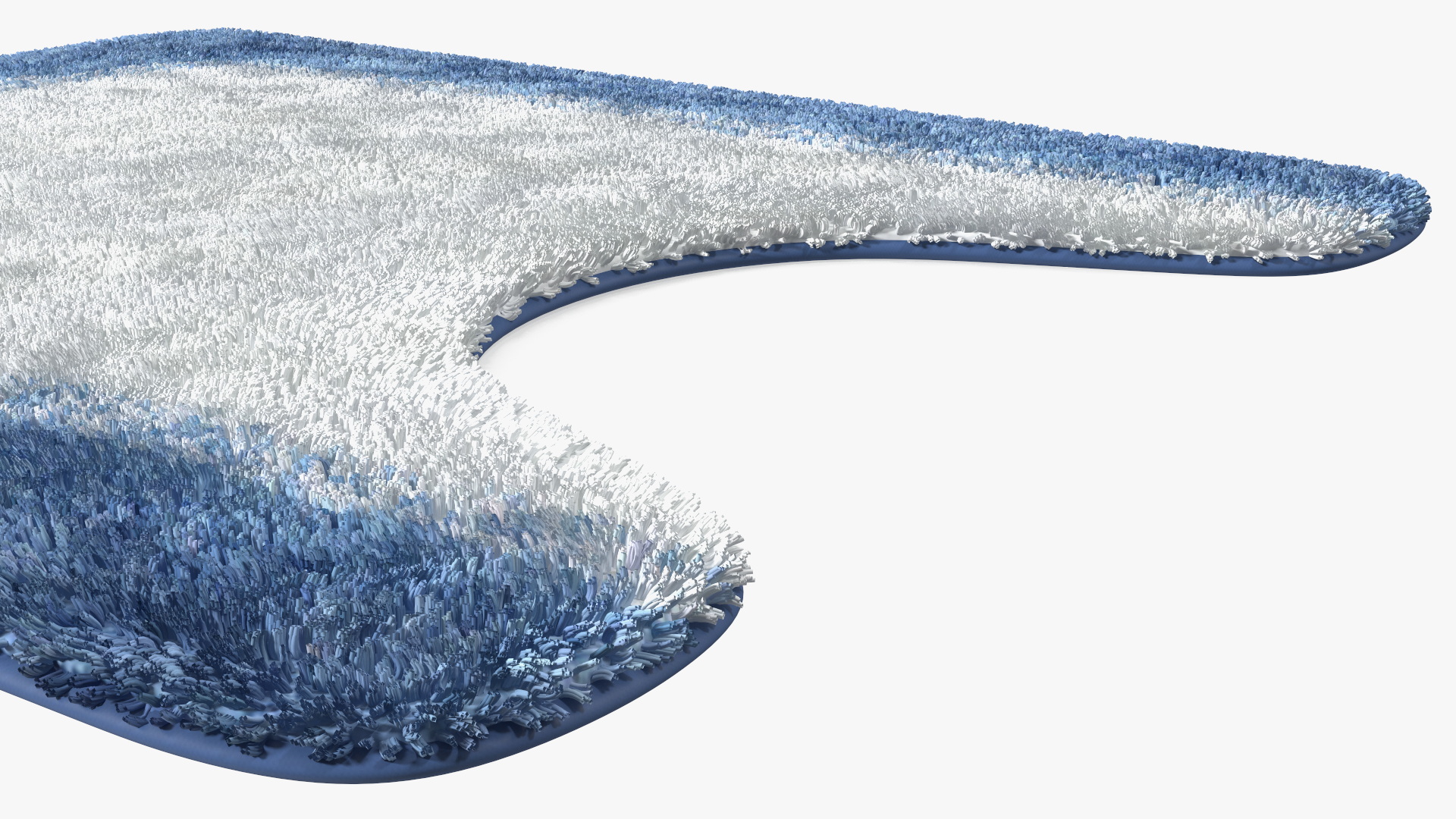 Blue Bathroom Contour Rug Fur 3D model