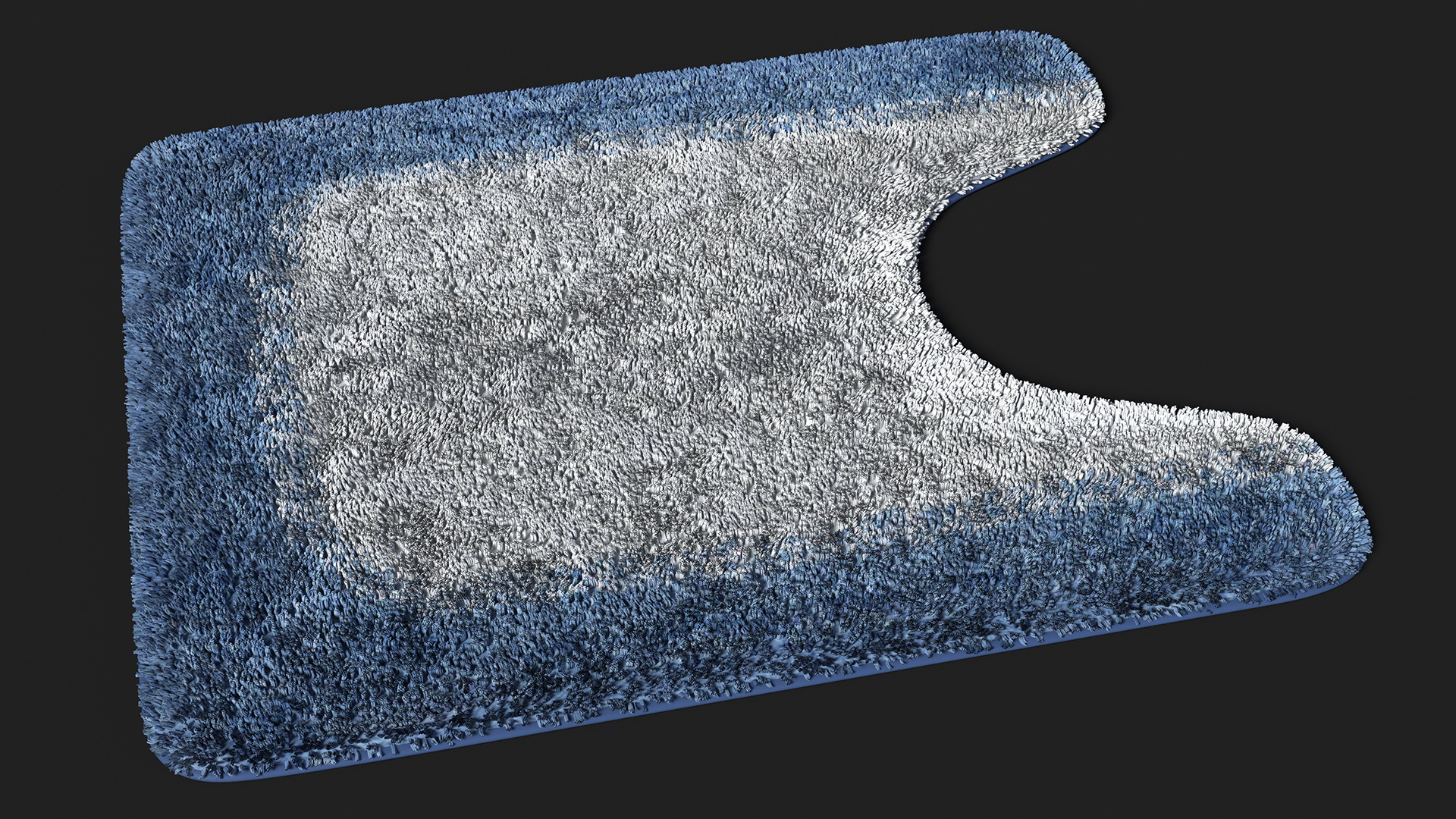 Blue Bathroom Contour Rug Fur 3D model