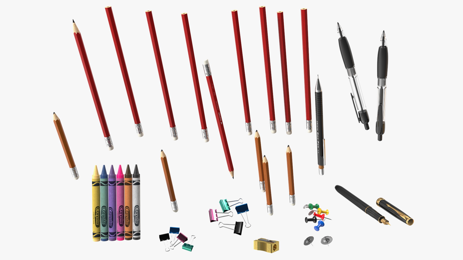 3D Desk Stationery Organizer with Office Supplies