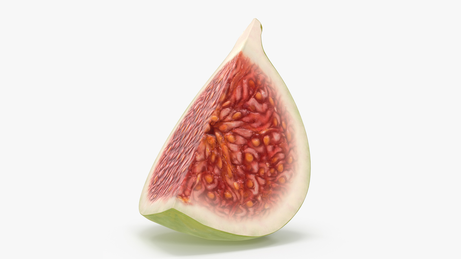 3D Green Fig Fruit Quarter model