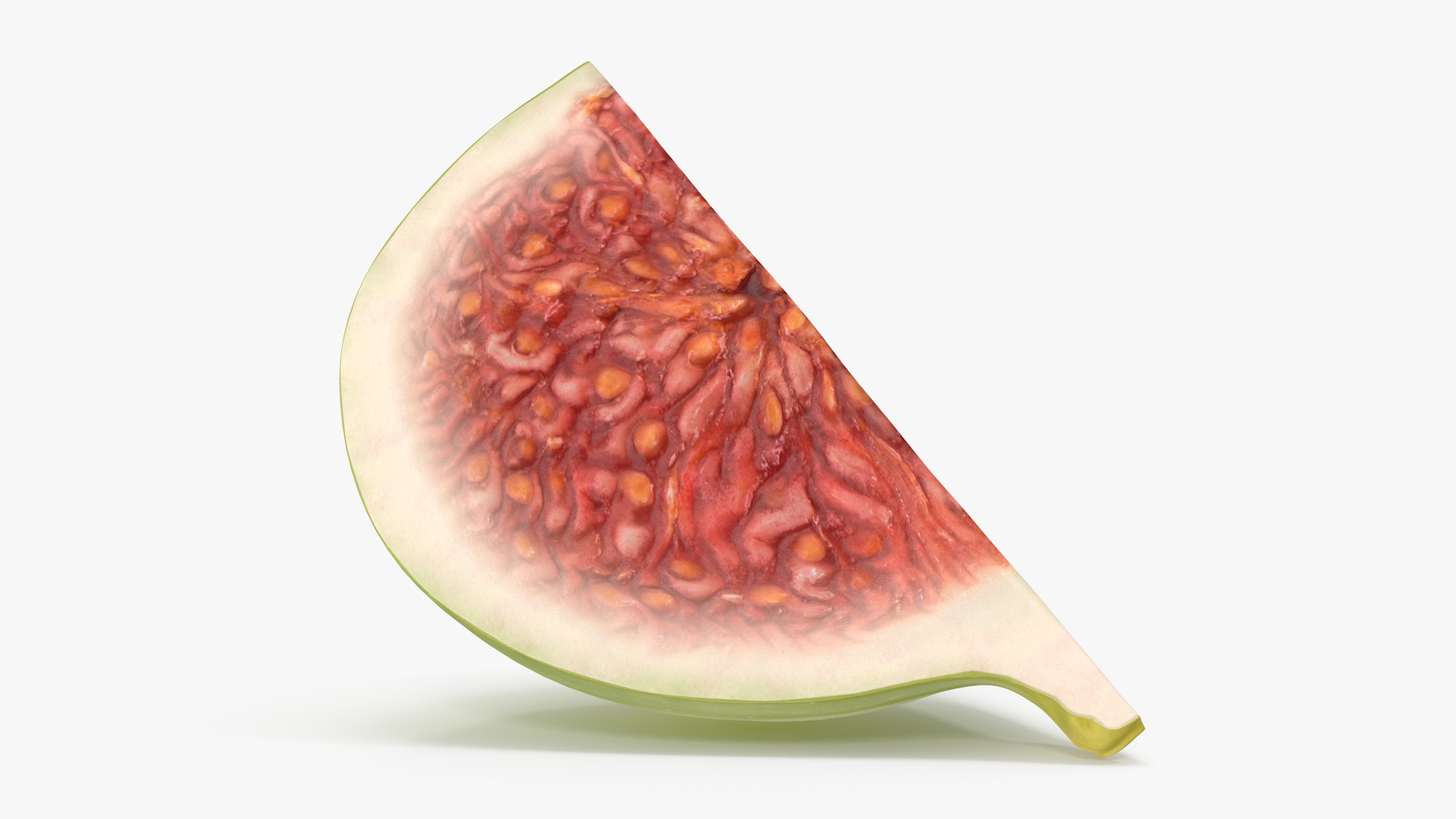 3D Green Fig Fruit Quarter model