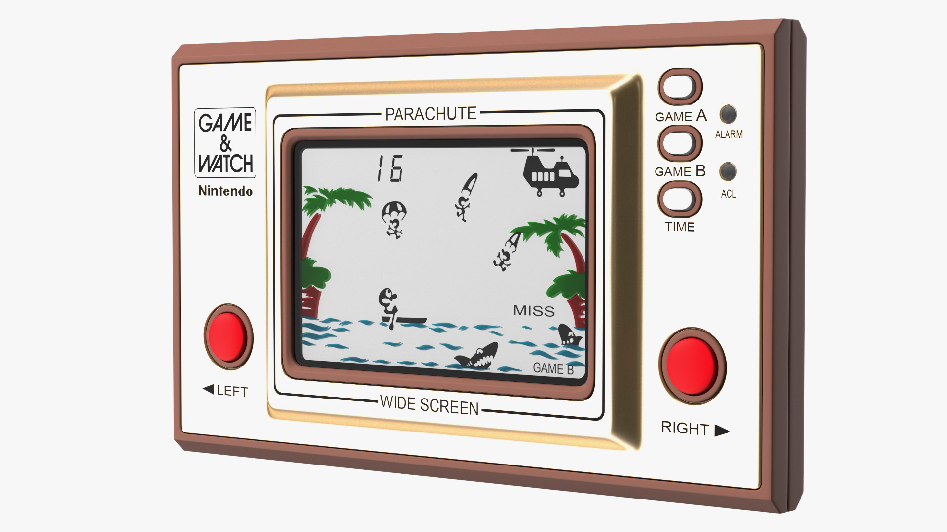 3D Nintendo Game and Watch Parachute Game Console