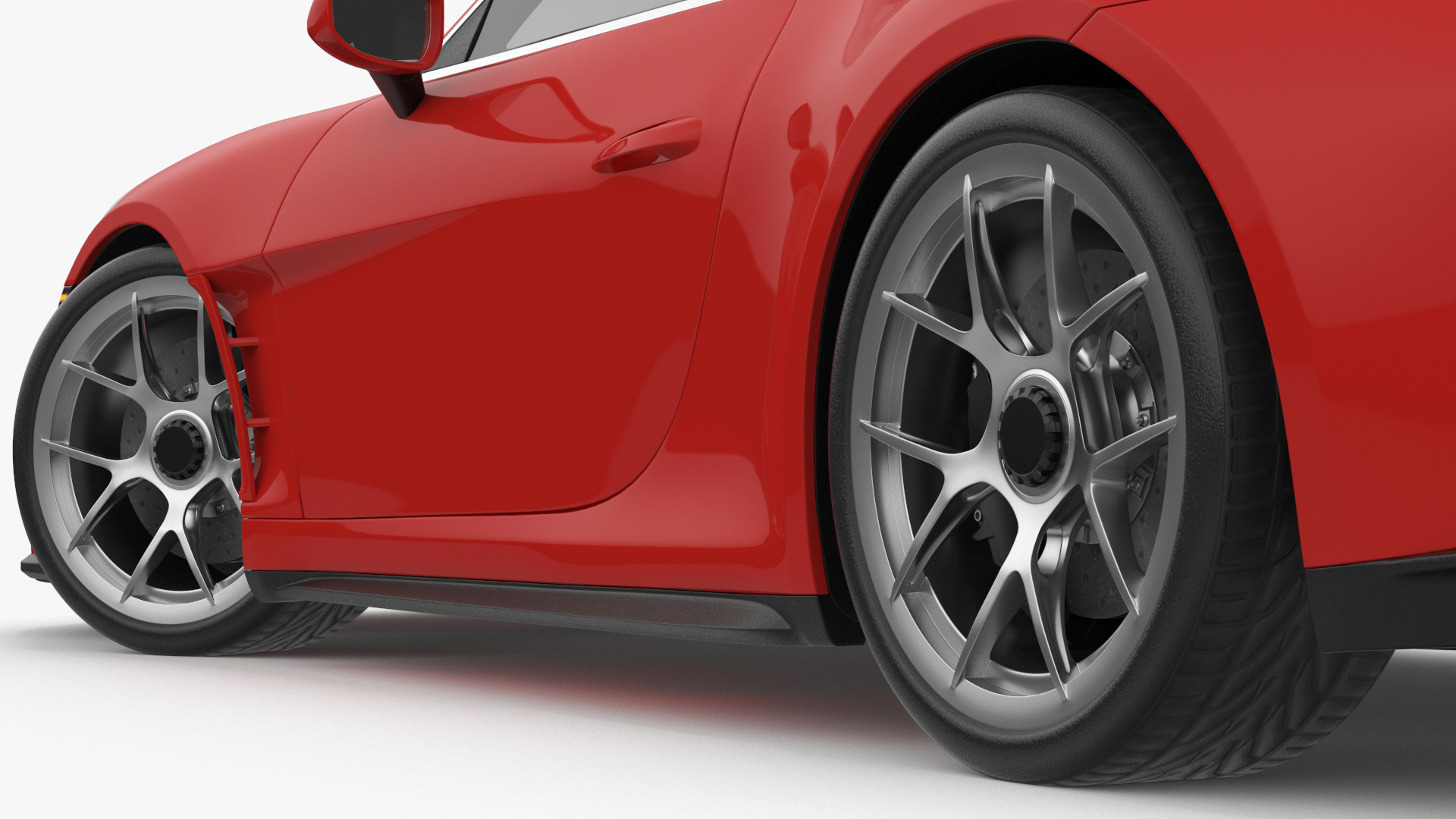 Modern Sport Car Red Rigged 3D