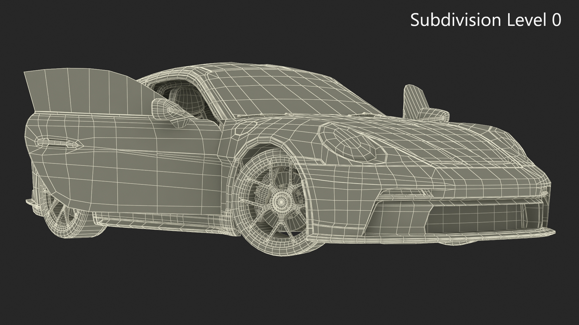 Modern Sport Car Red Rigged 3D