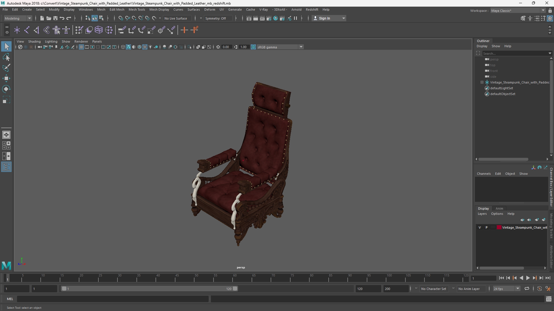 Vintage Steampunk Chair with Padded Leather - view 11