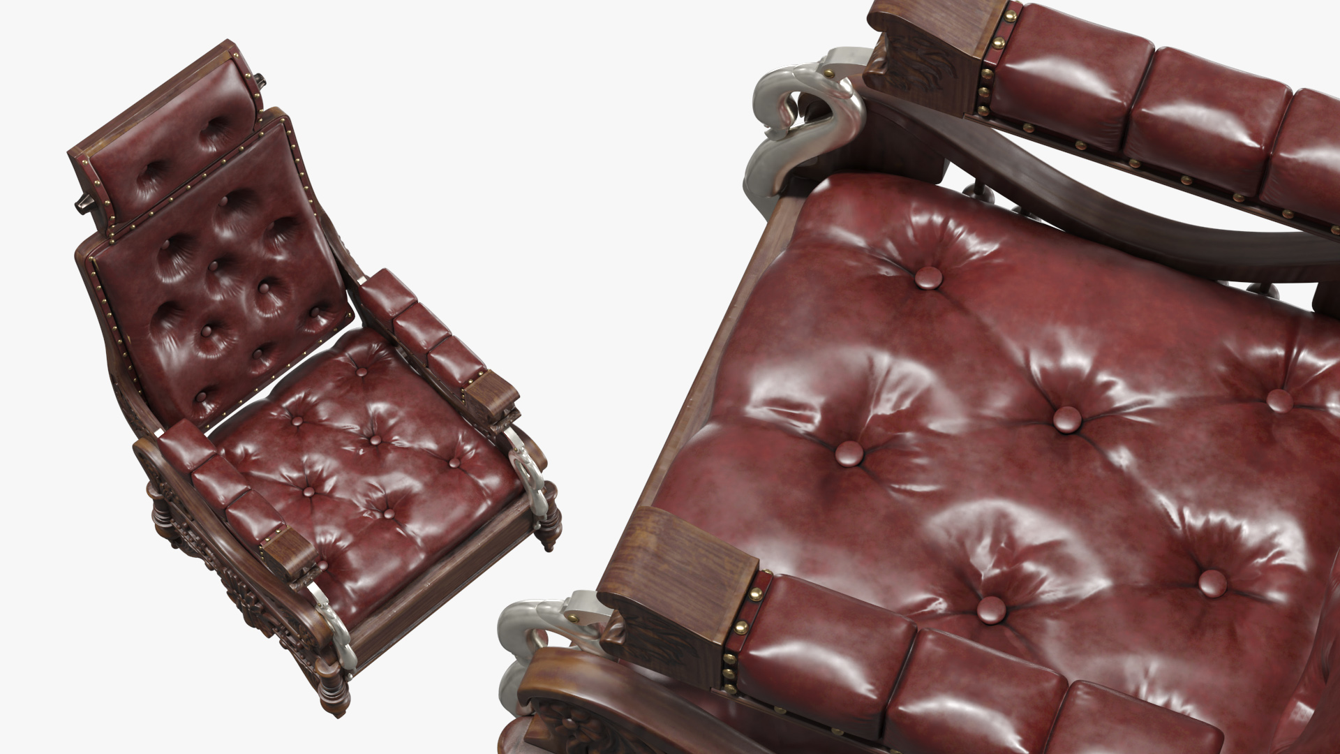 Vintage Steampunk Chair with Padded Leather - view 4