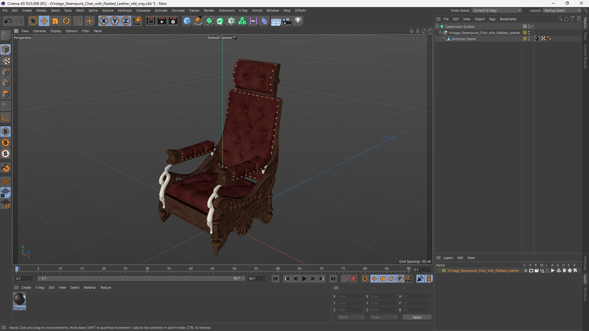 Vintage Steampunk Chair with Padded Leather - view 12