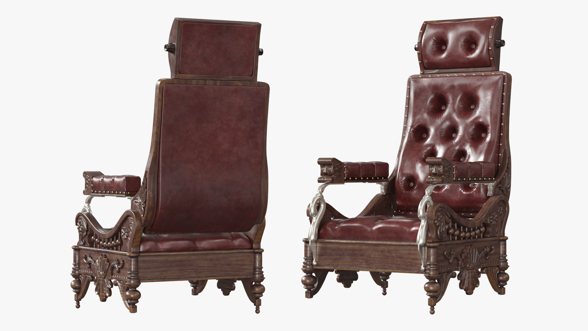 Vintage Steampunk Chair with Padded Leather - view 2