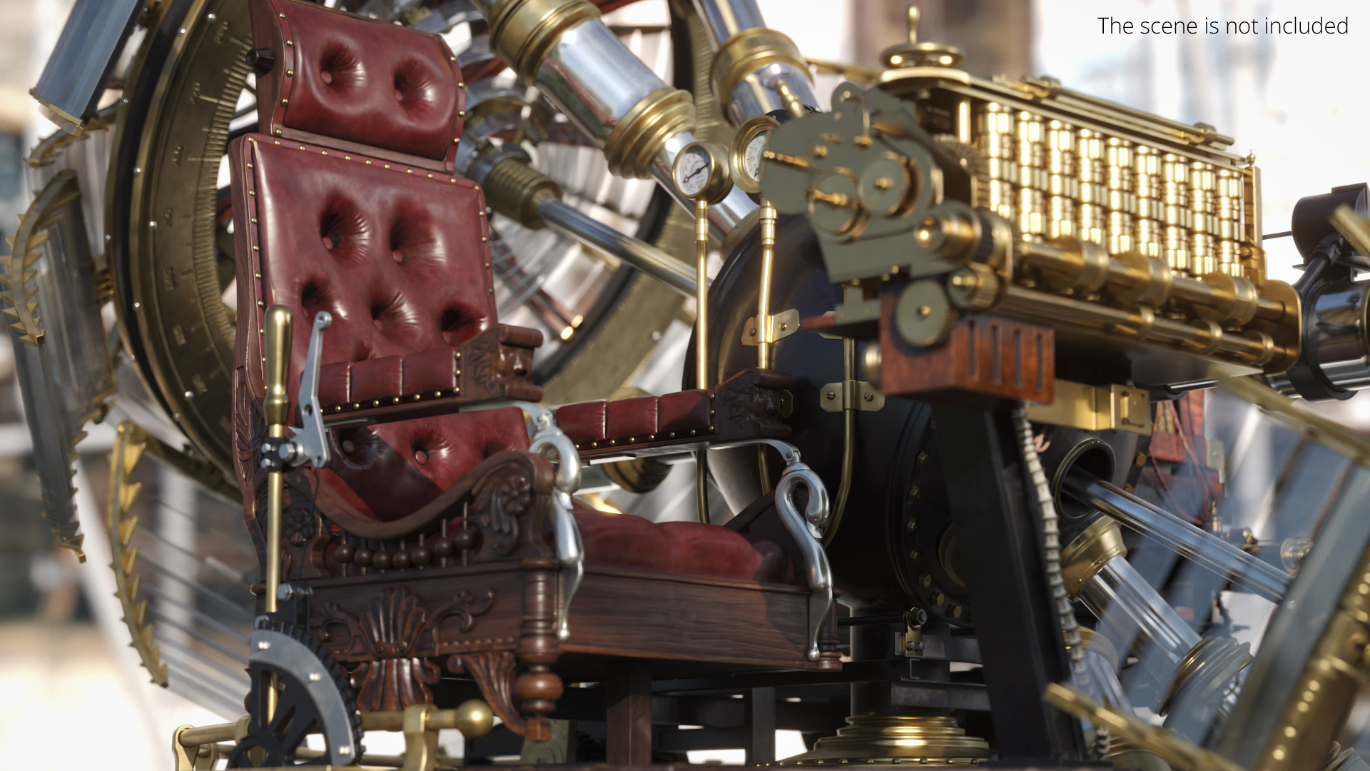 Vintage Steampunk Chair with Padded Leather - view 3
