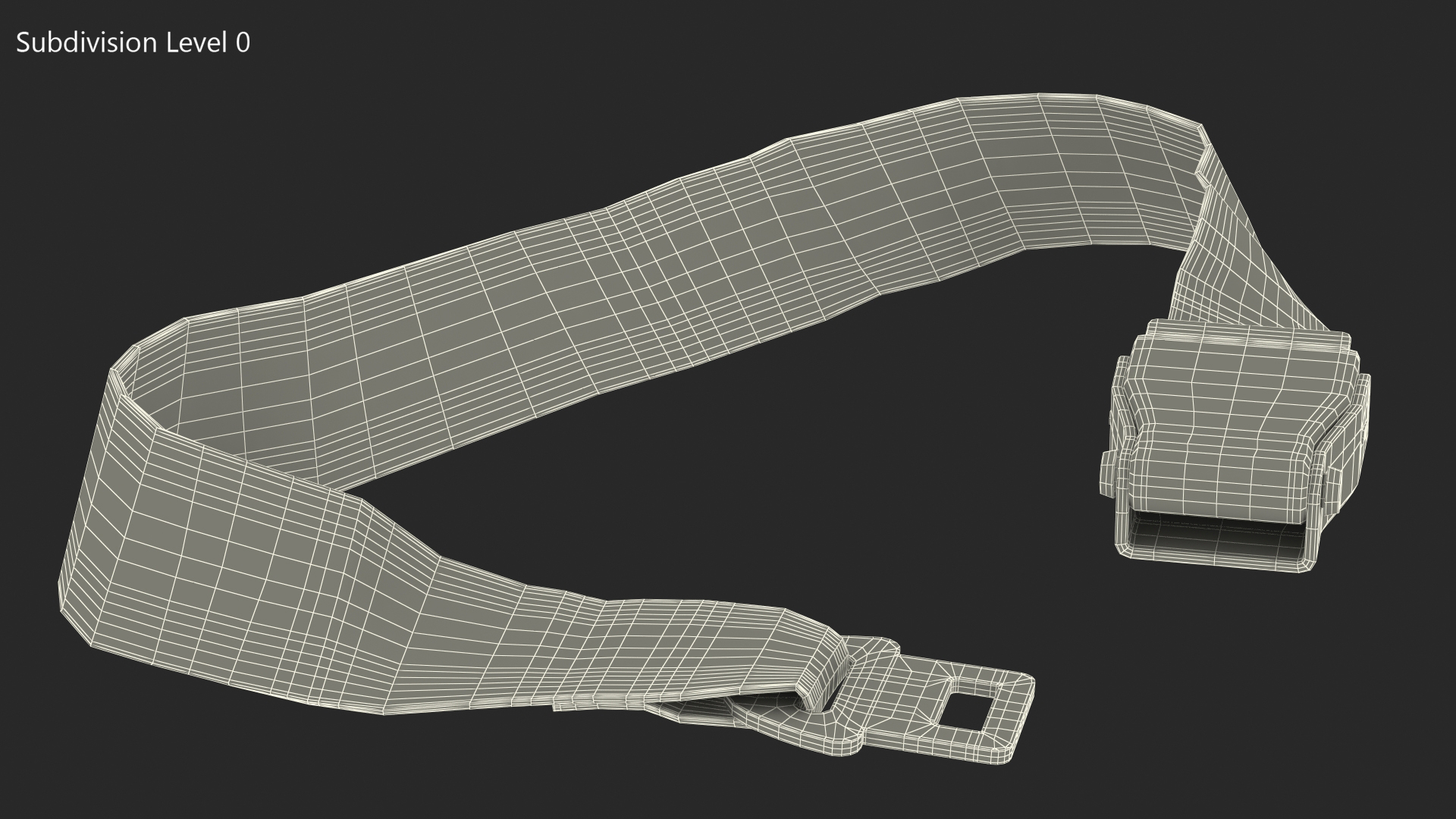 3D model Airplane Seat Belt Type A Grey