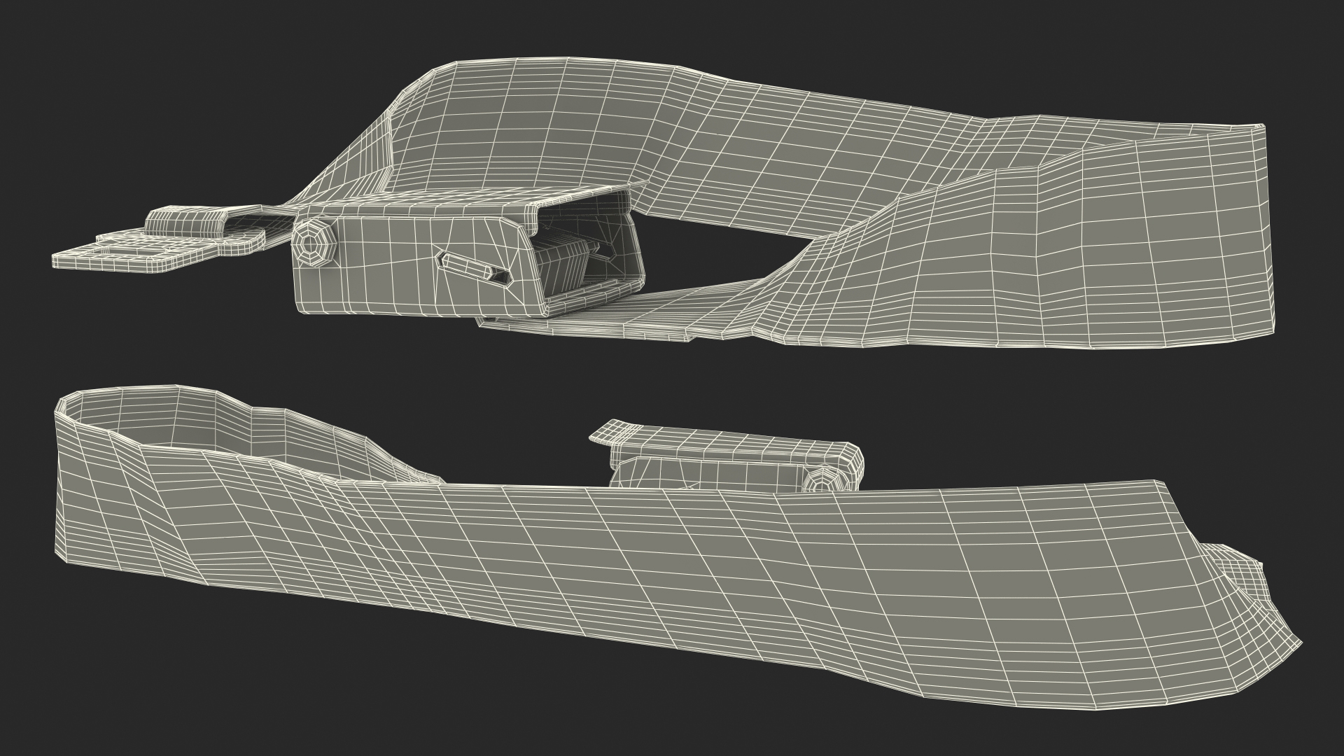 3D model Airplane Seat Belt Type A Grey