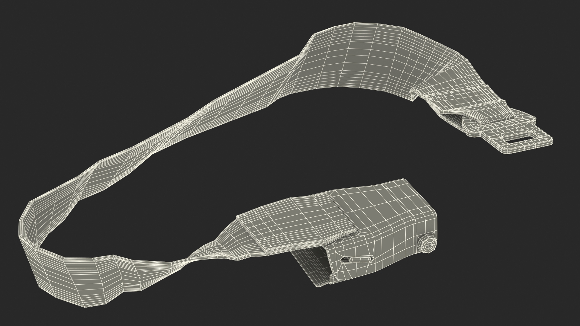 3D model Airplane Seat Belt Type A Grey