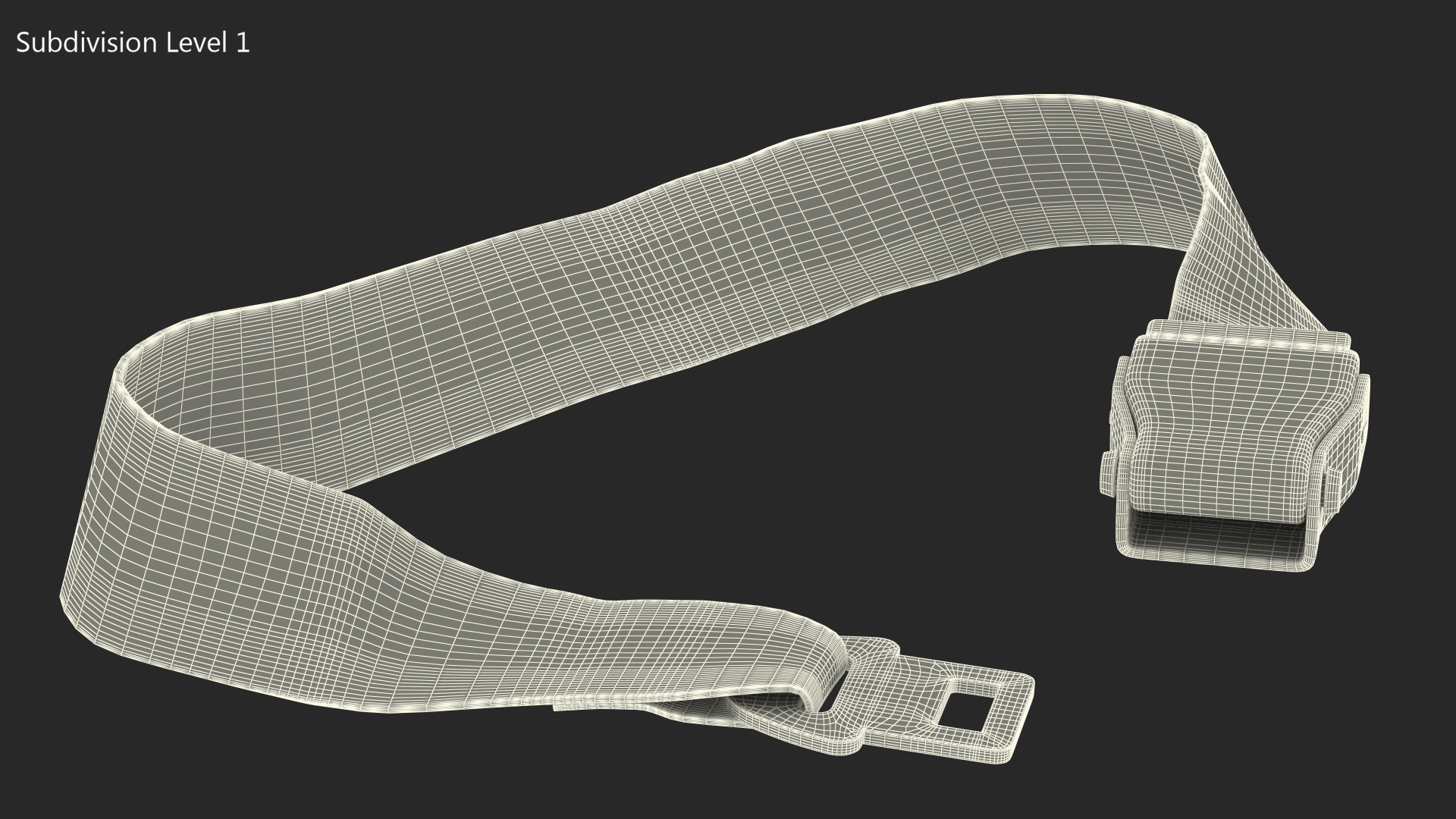 3D model Airplane Seat Belt Type A Grey