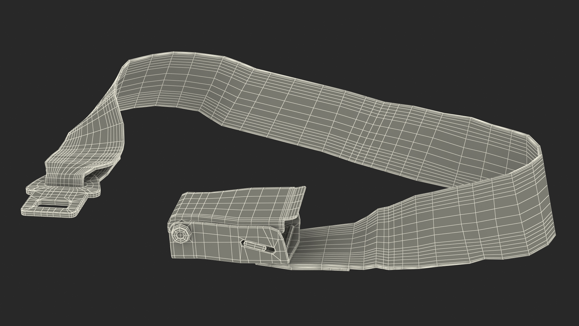 3D model Airplane Seat Belt Type A Grey