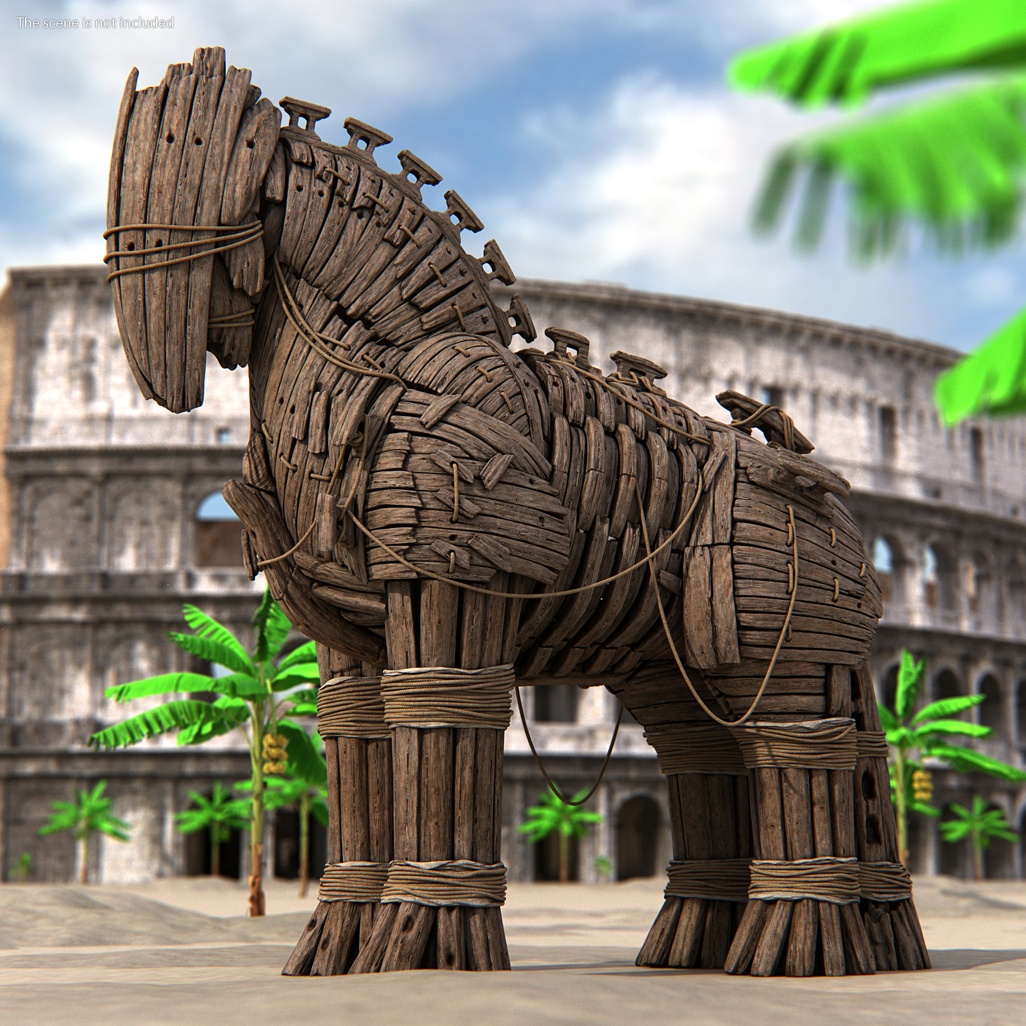 Wooden Trojan Horse 3D model