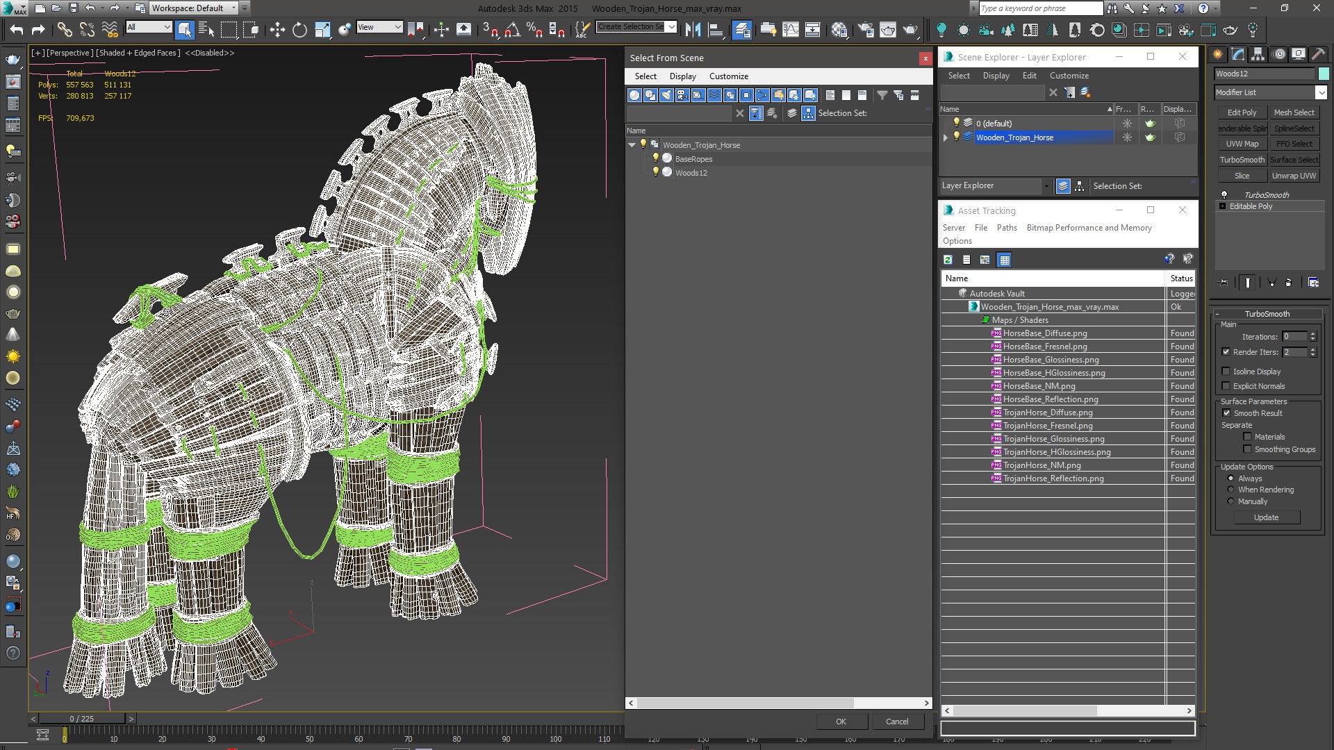 Wooden Trojan Horse 3D model