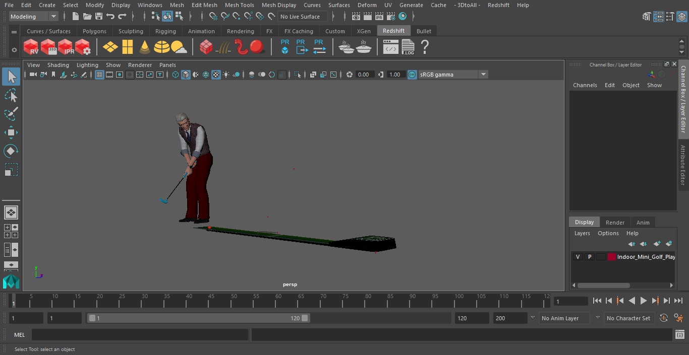 3D Indoor Mini Golf Player model