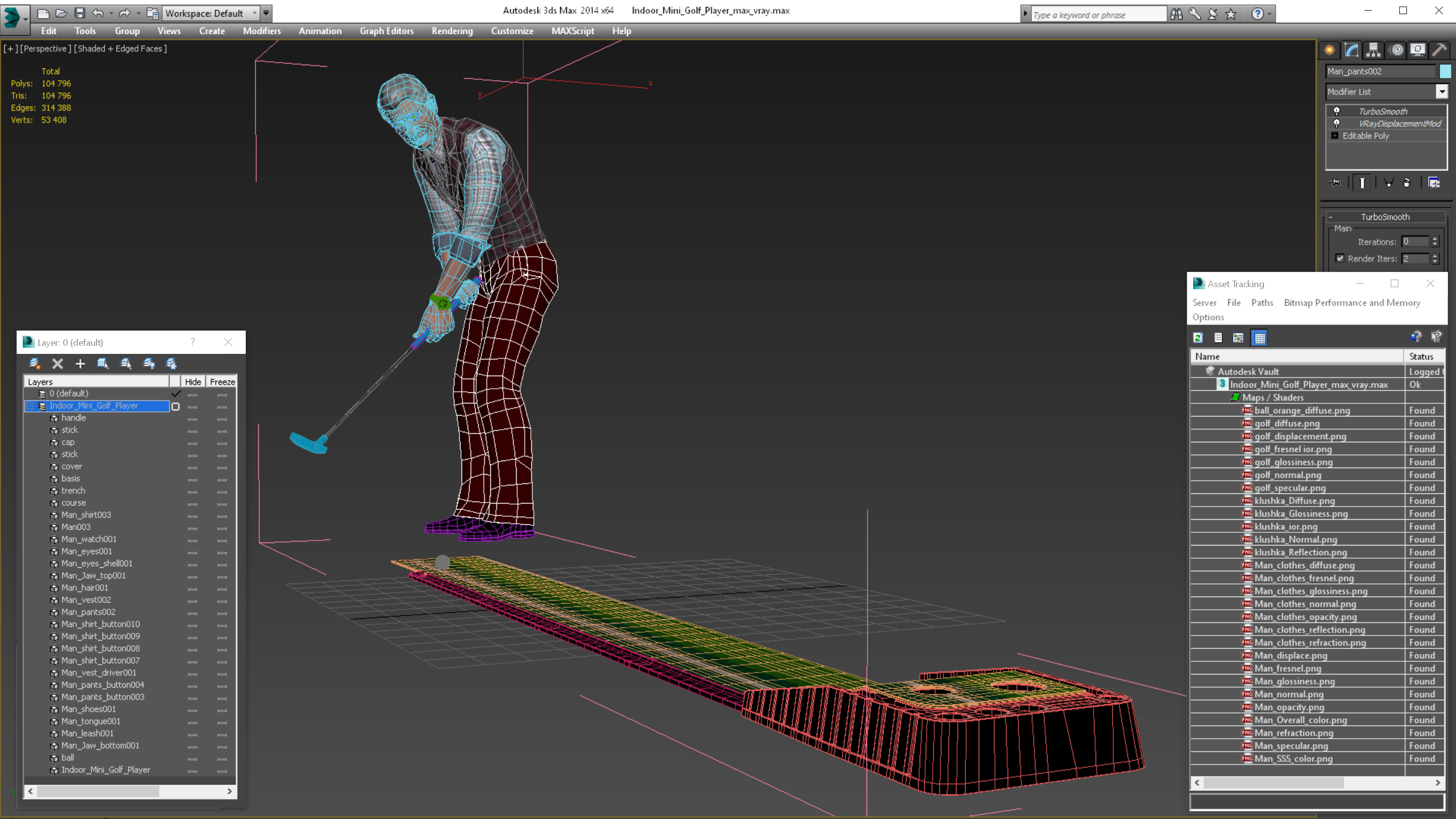 3D Indoor Mini Golf Player model