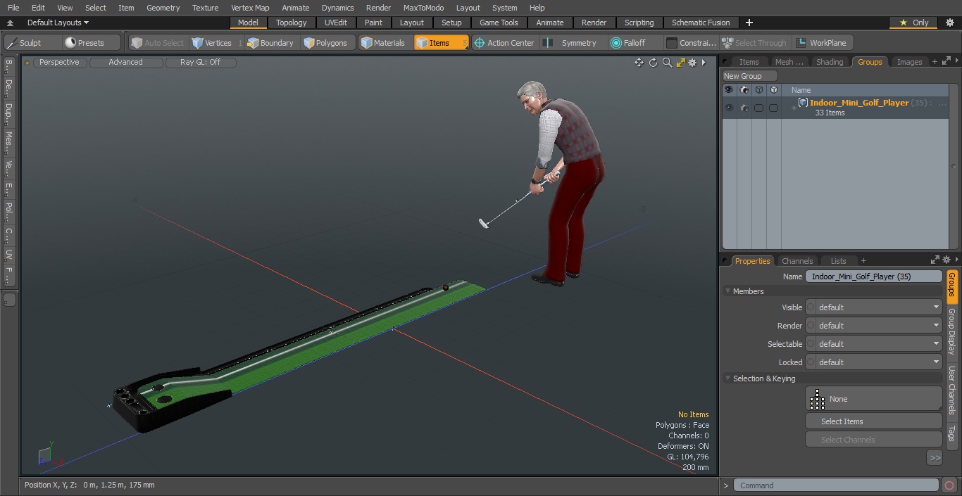 3D Indoor Mini Golf Player model