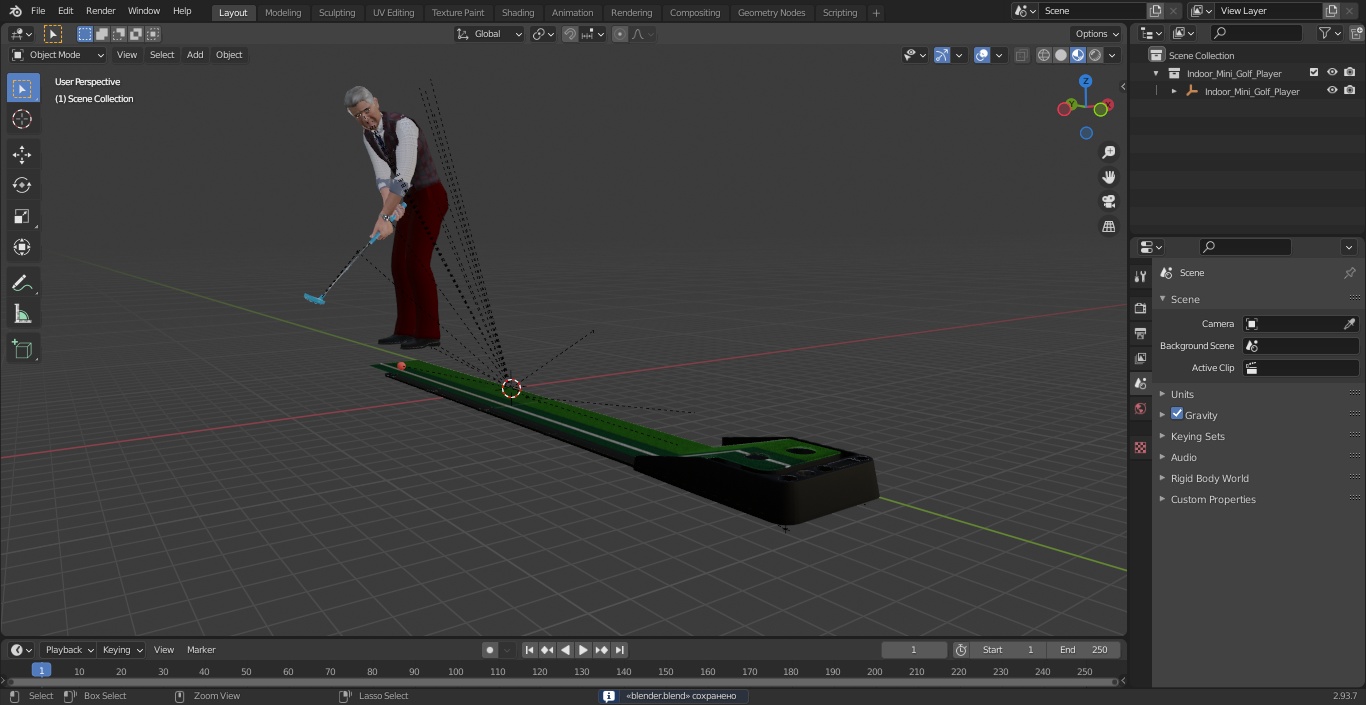 3D Indoor Mini Golf Player model