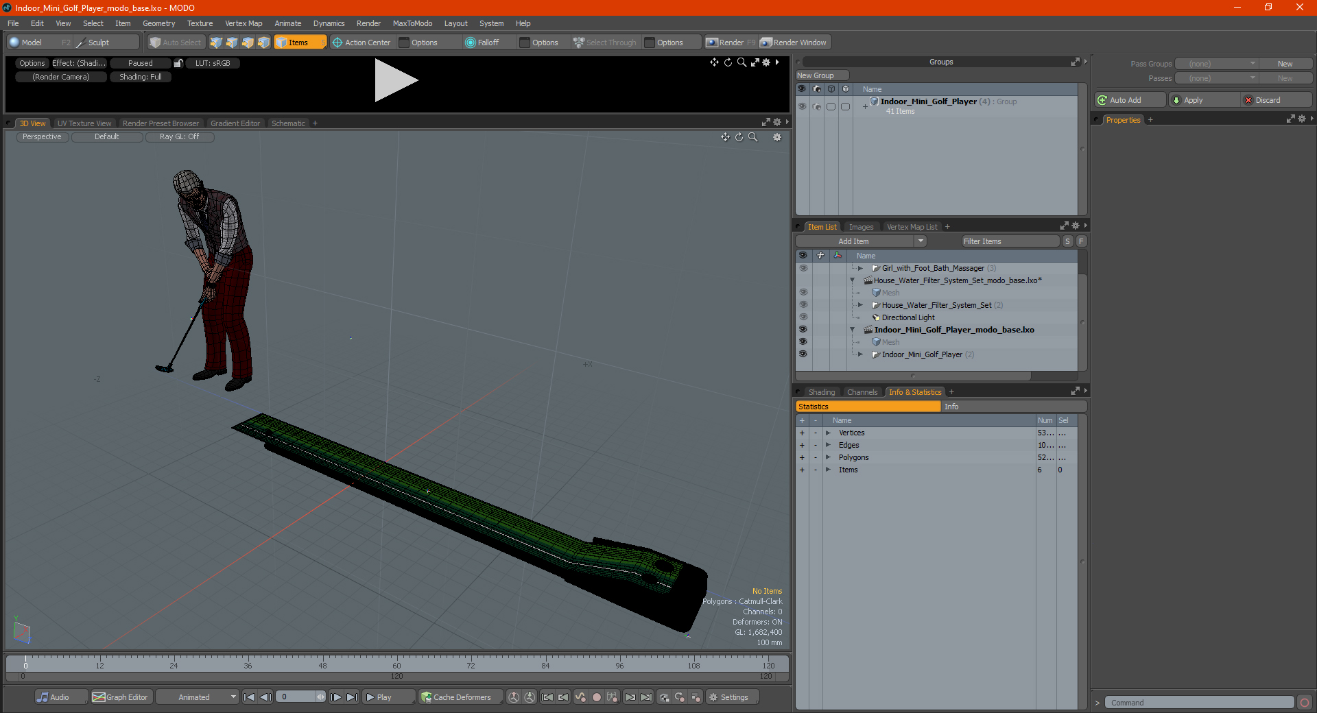 3D Indoor Mini Golf Player model