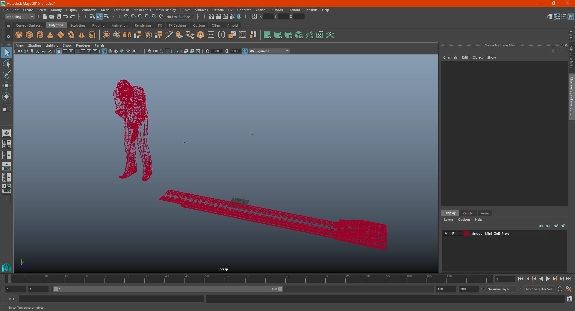 3D Indoor Mini Golf Player model